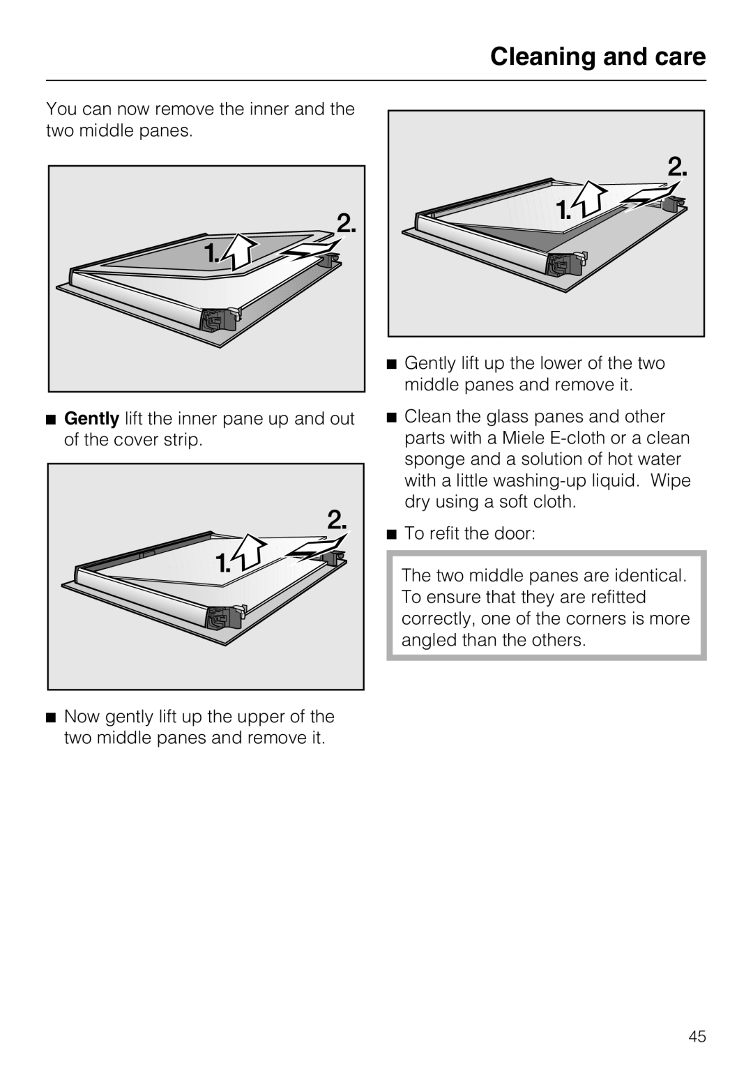 Miele H 5460-BP installation instructions Cleaning and care 