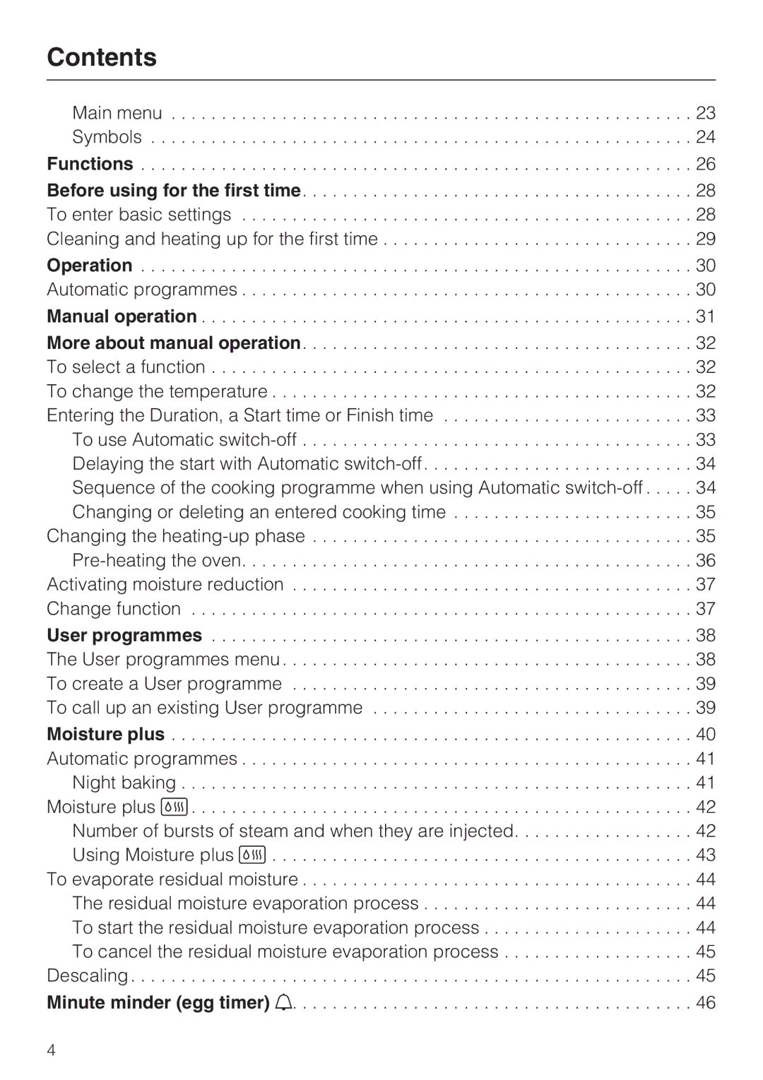 Miele H 5688 BP, H 5681 BP installation instructions Contents 