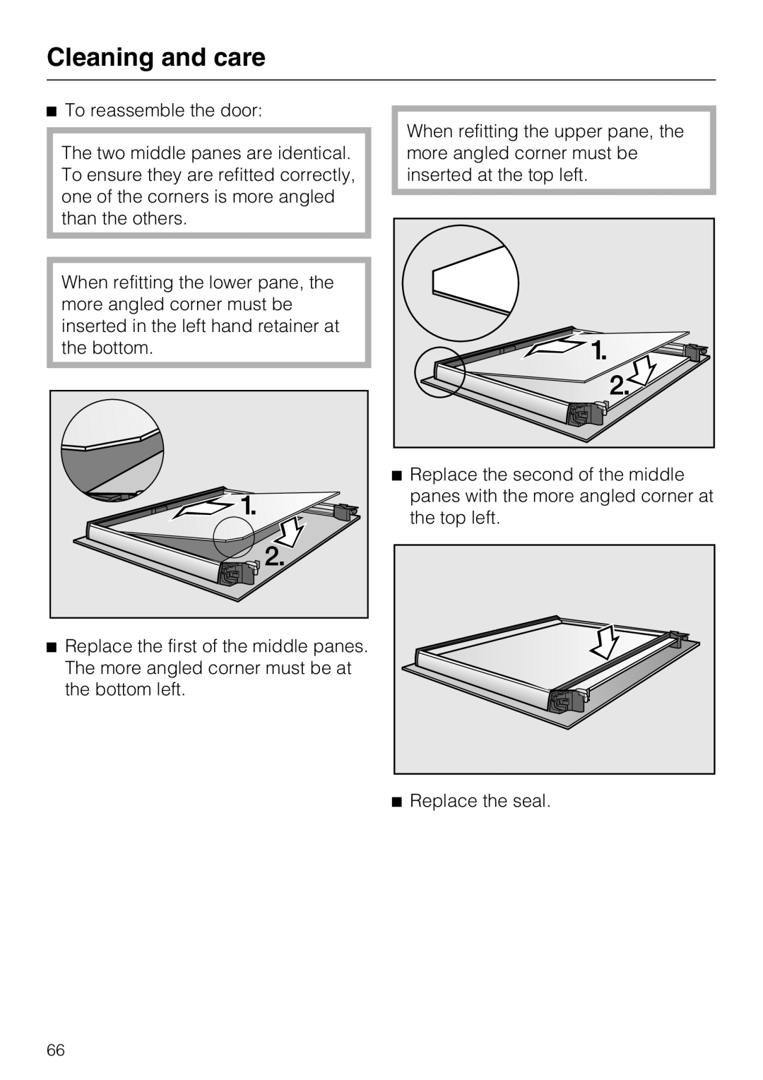 Miele H 5688 BP, H 5681 BP installation instructions Cleaning and care 