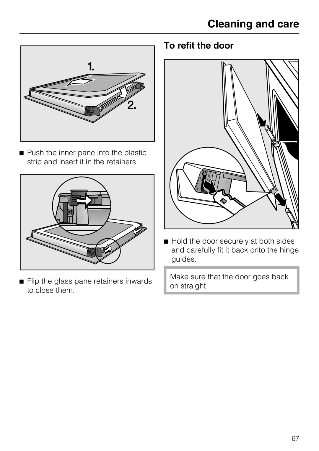 Miele H 5681 BP, H 5688 BP installation instructions To refit the door 