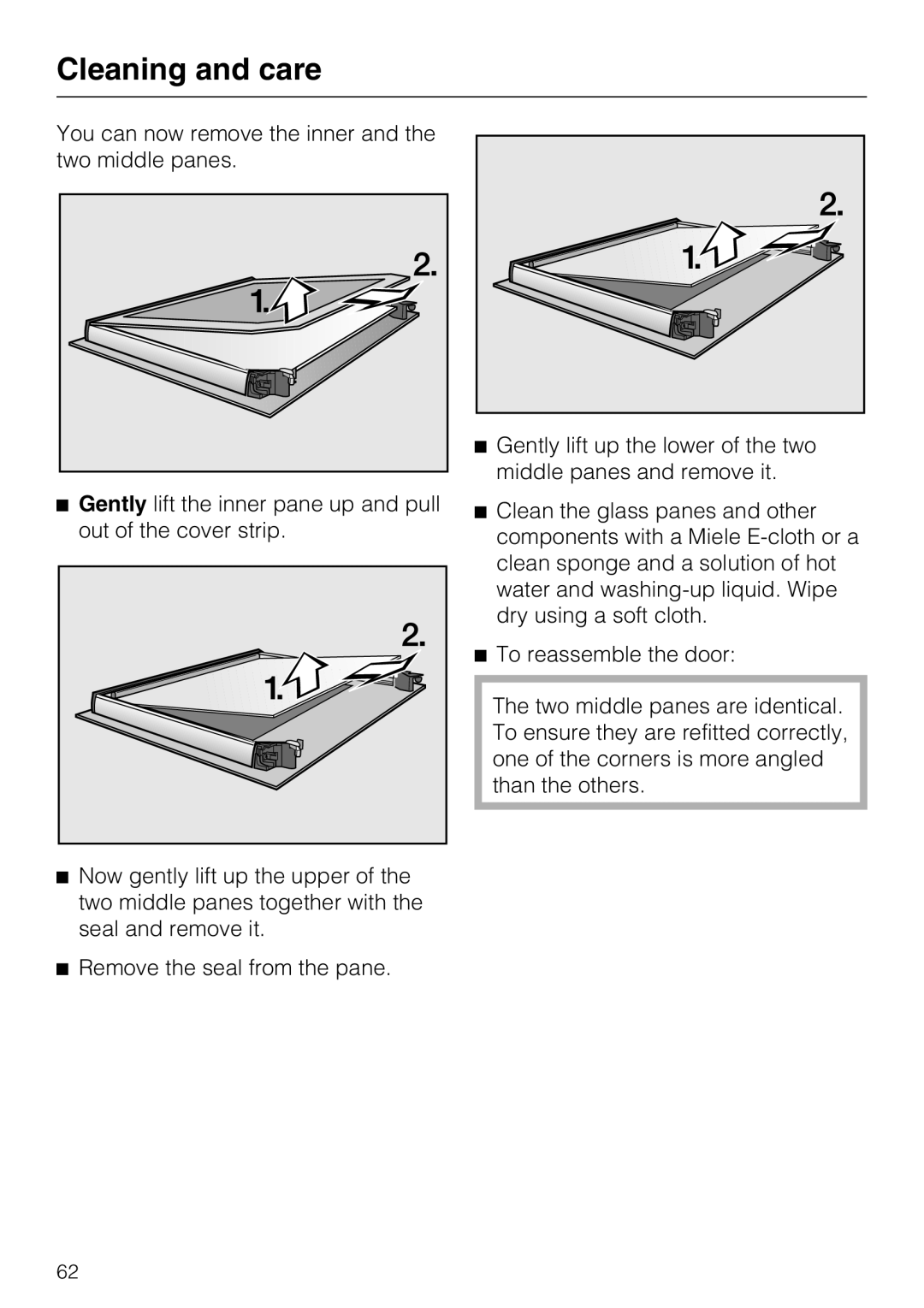 Miele H 5961 B installation instructions Cleaning and care 