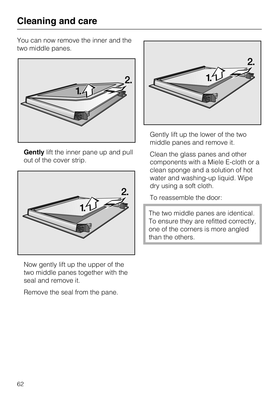 Miele H 5961 B installation instructions Cleaning and care 