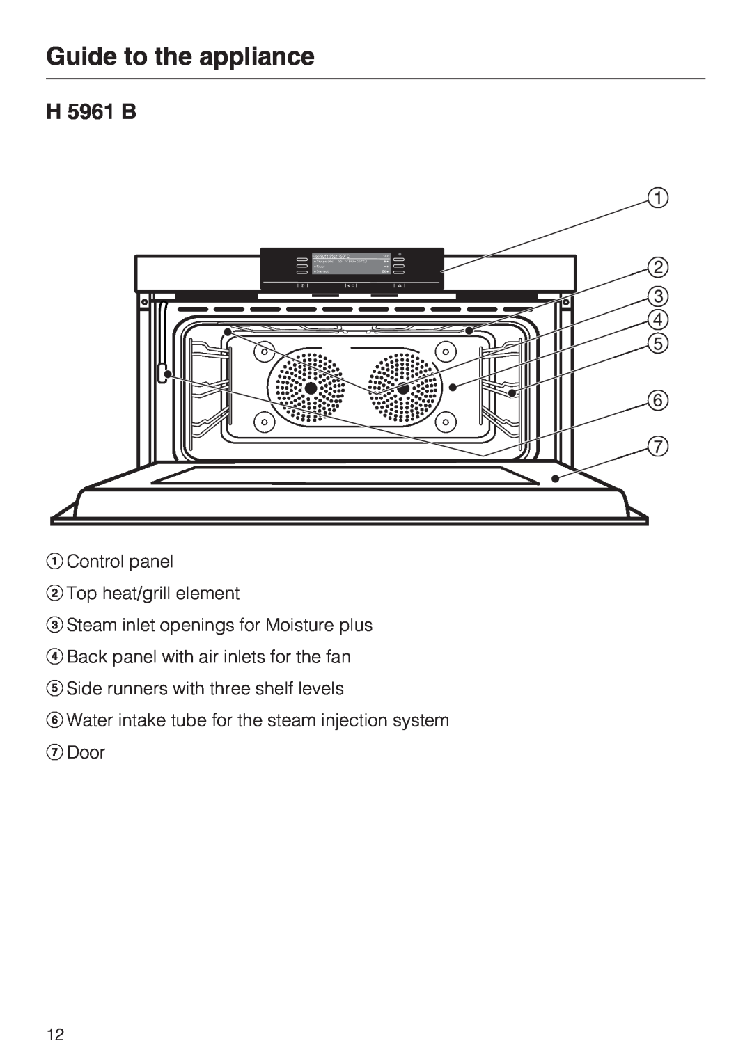 Miele H 5961 B installation instructions Guide to the appliance 