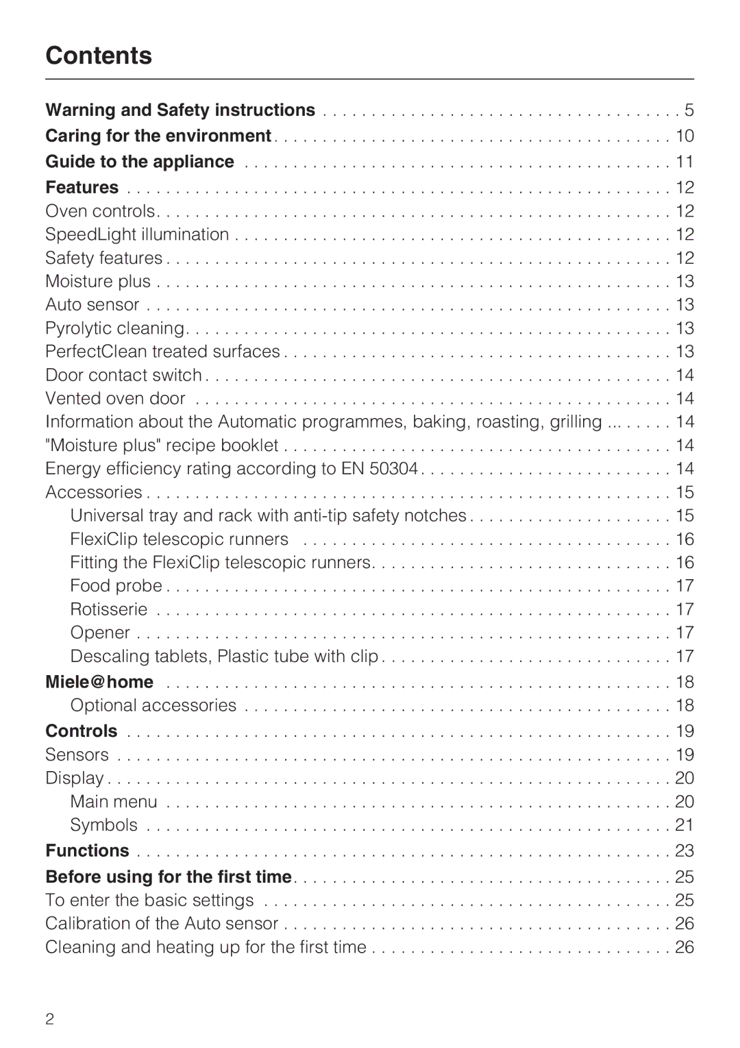 Miele H 5981 BP installation instructions Contents 