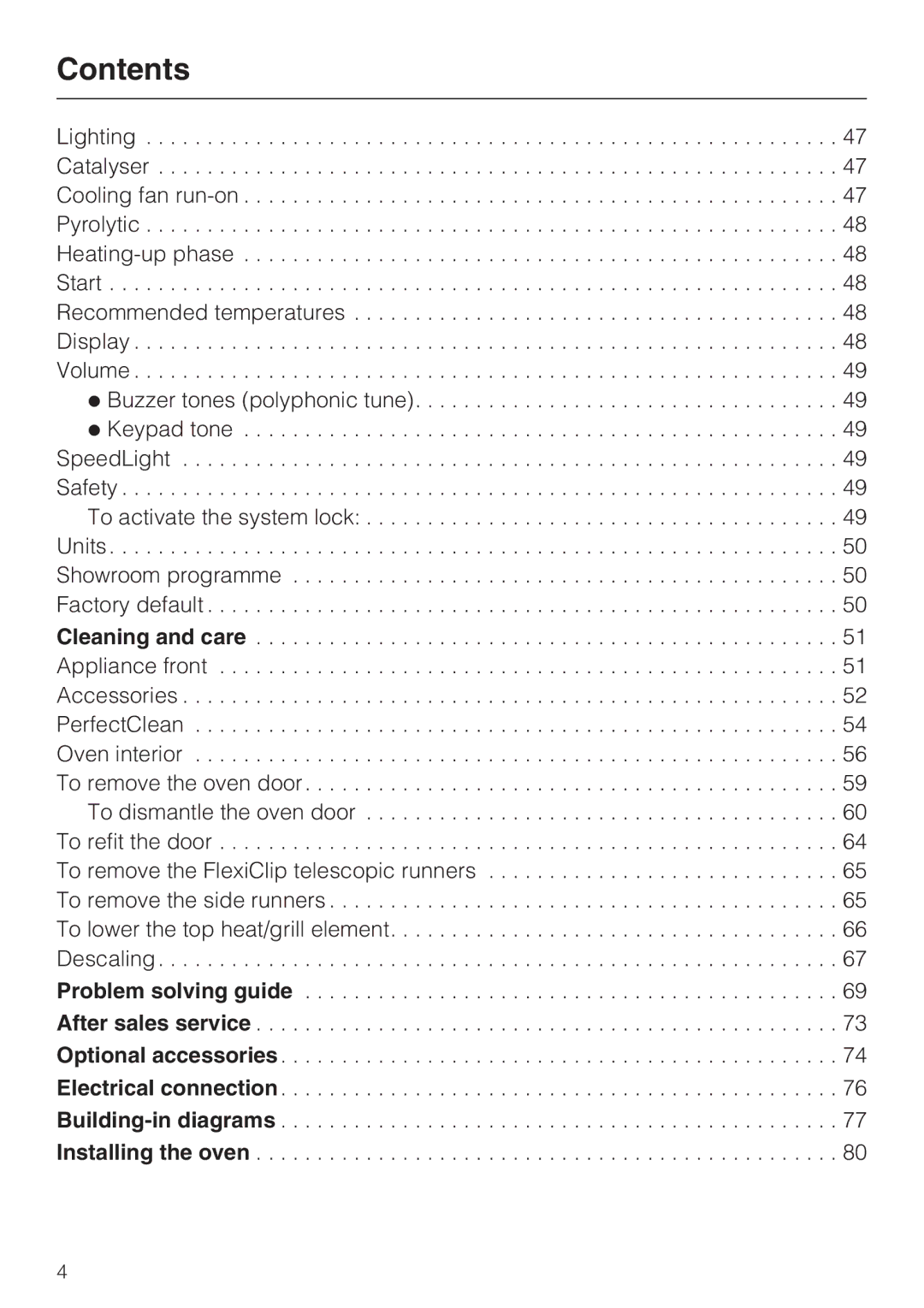 Miele H 5981 BP installation instructions Contents 