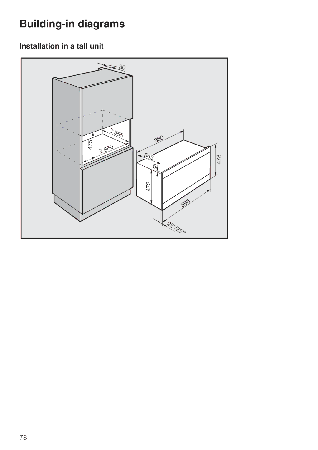 Miele H 5981 BP installation instructions Installation in a tall unit 