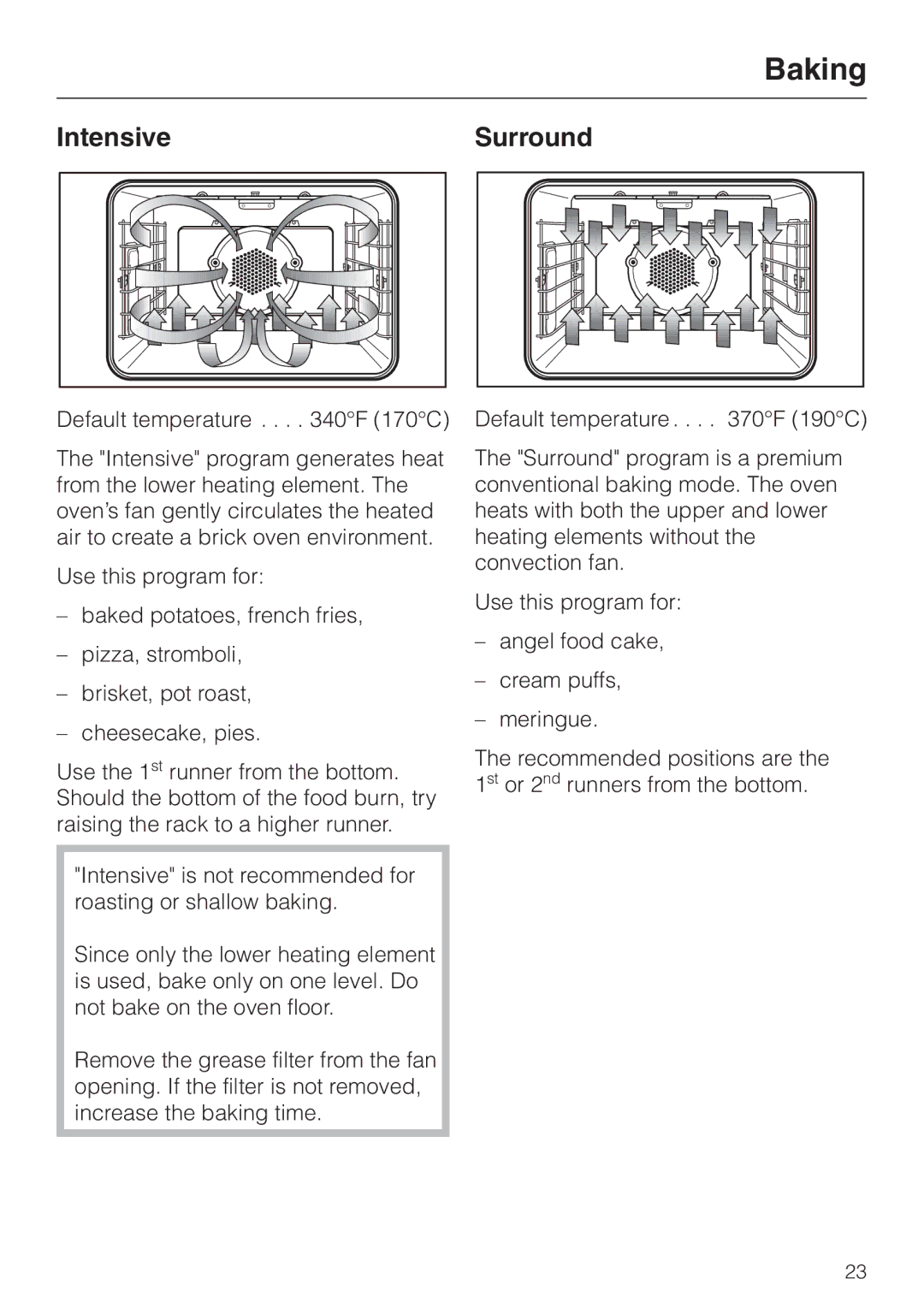 Miele H350-2B operating instructions IntensiveSurround 