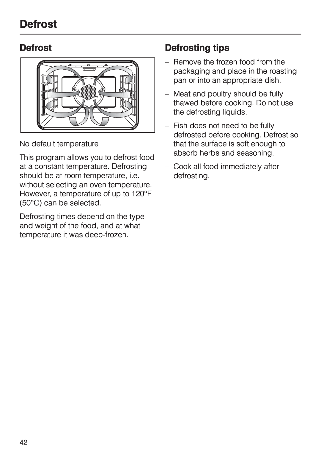Miele H387-1B, H387-2B manual Defrosting tips 