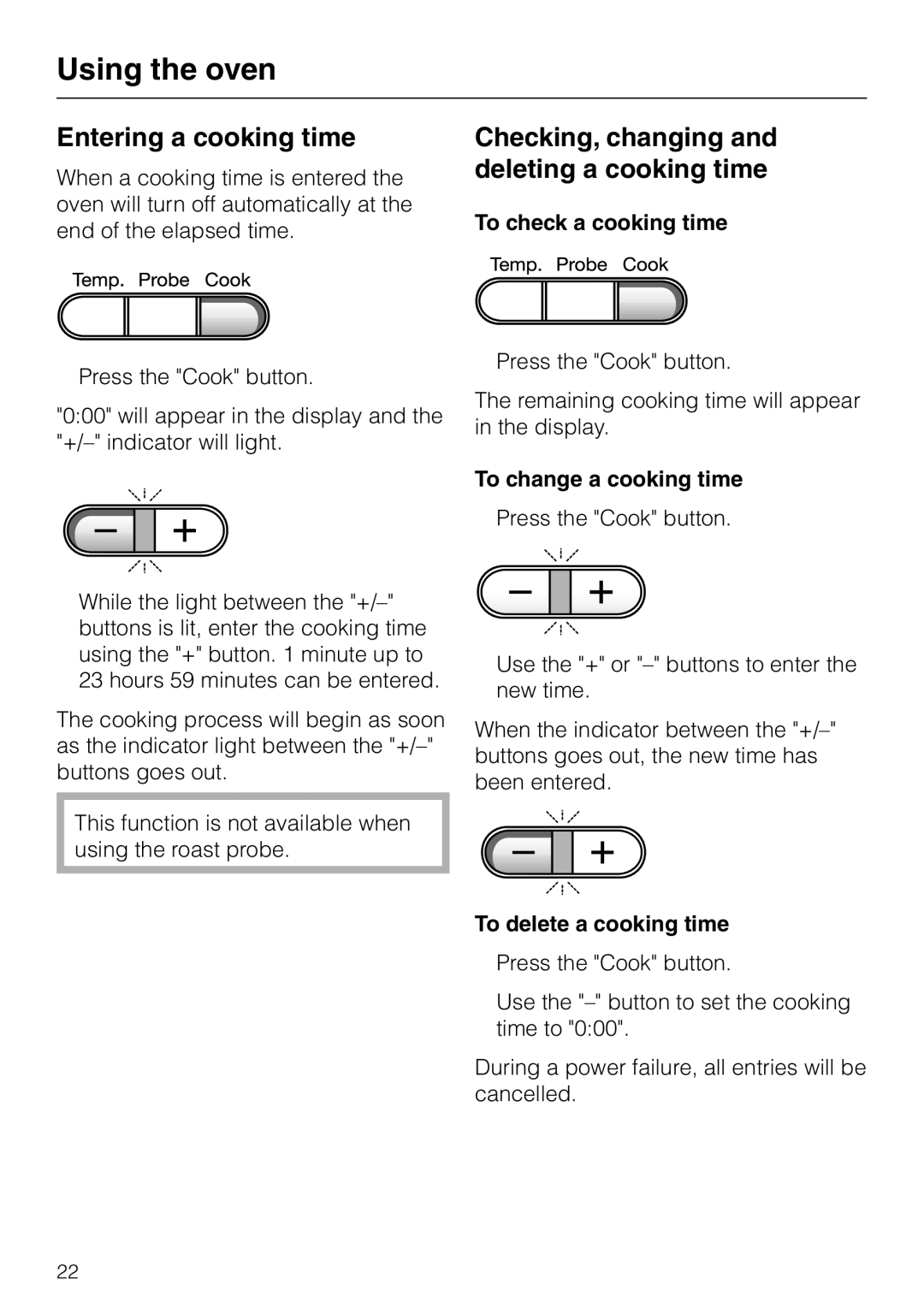 Miele H387-1BPKAT manual Entering a cooking time, Checking, changing and deleting a cooking time, To check a cooking time 