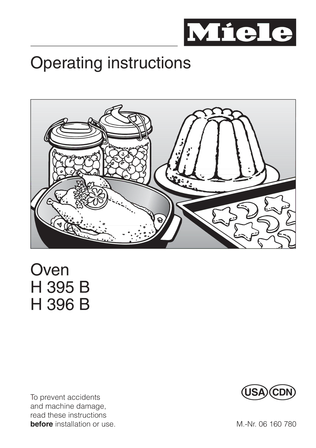 Miele H395B, H396B operating instructions Operating instructions Oven 395 B 396 B 