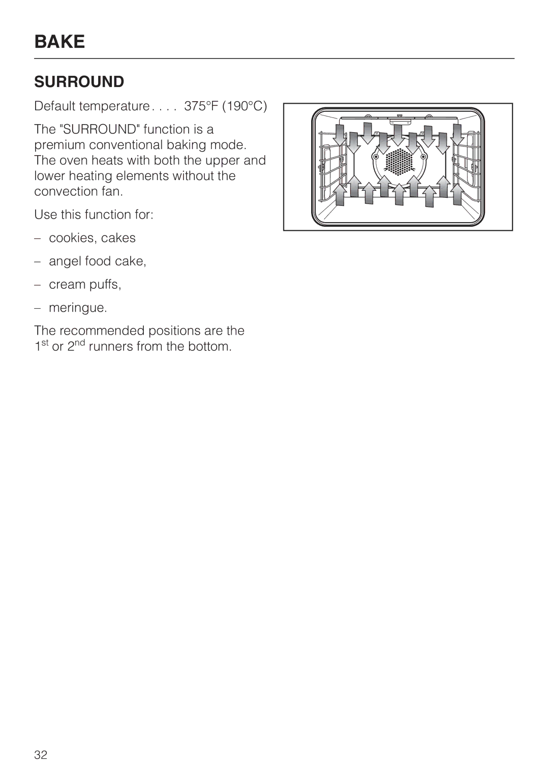 Miele H396B, H395B operating instructions Surround 