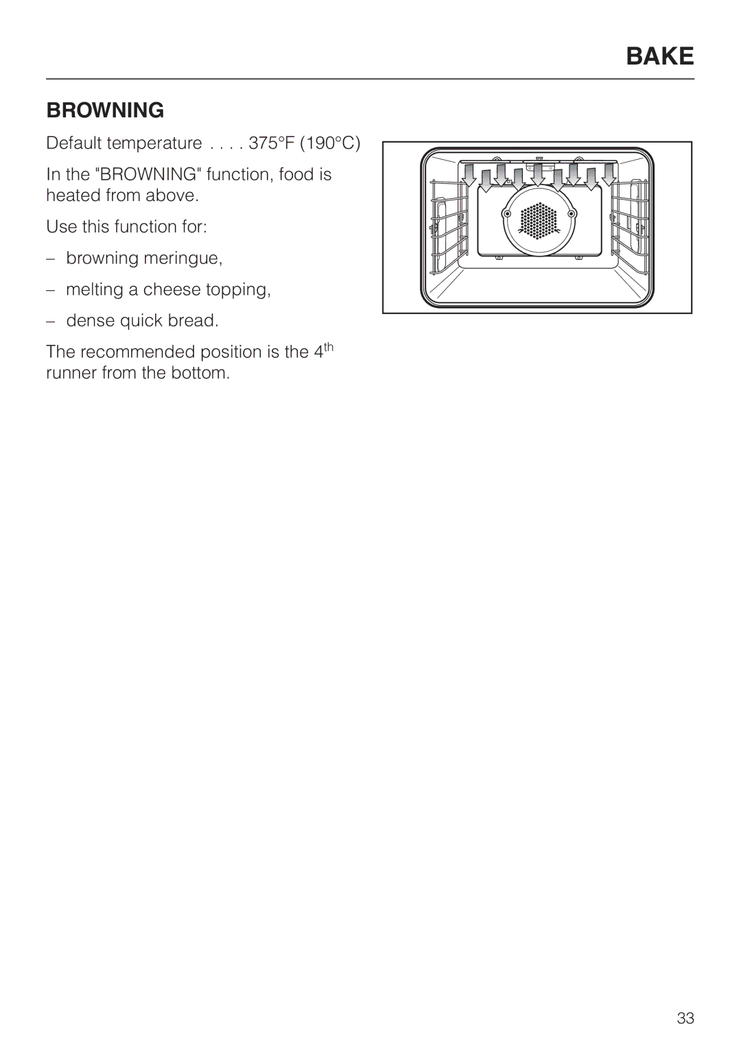 Miele H395B, H396B operating instructions Browning 