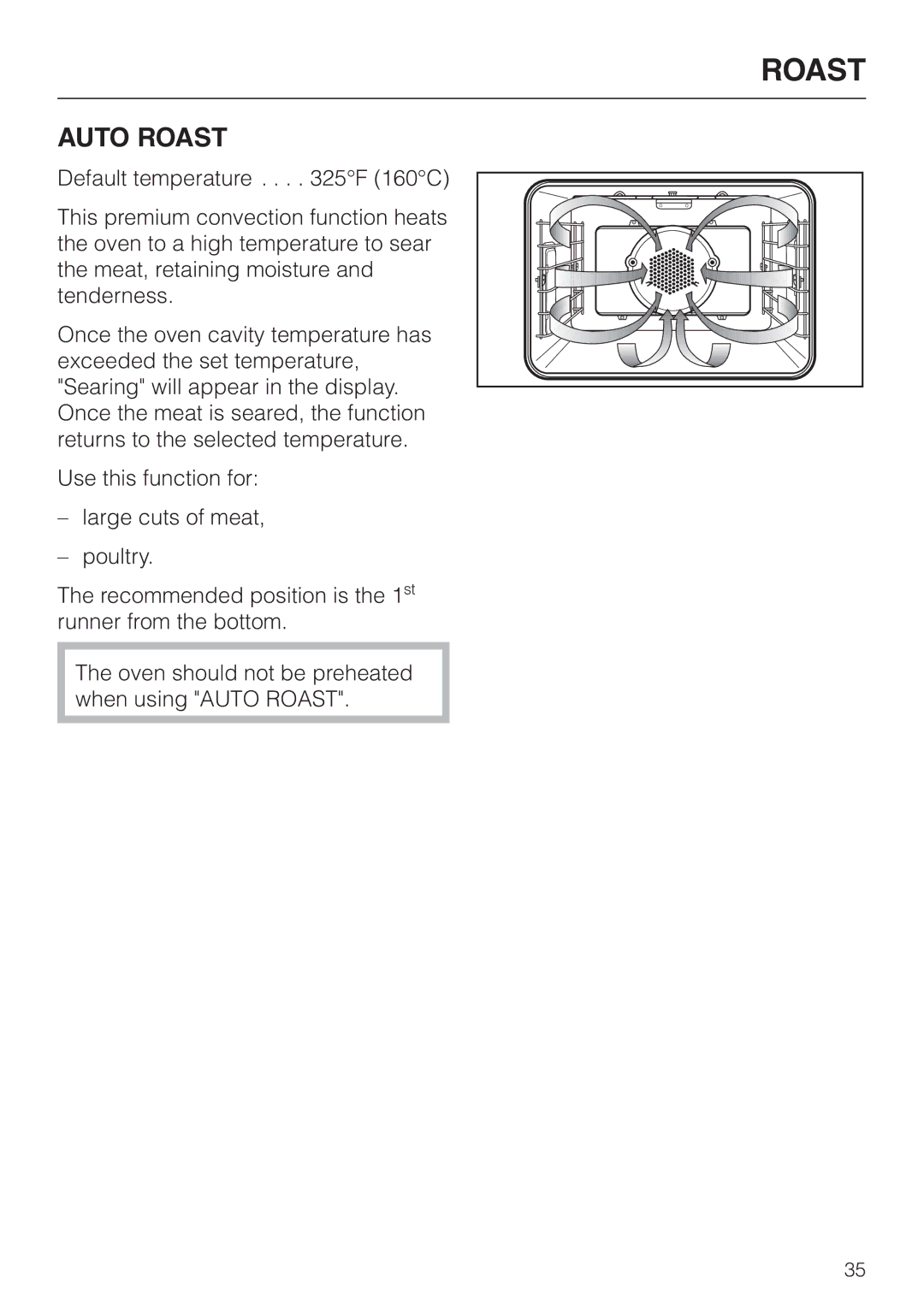 Miele H395B, H396B operating instructions Auto Roast 