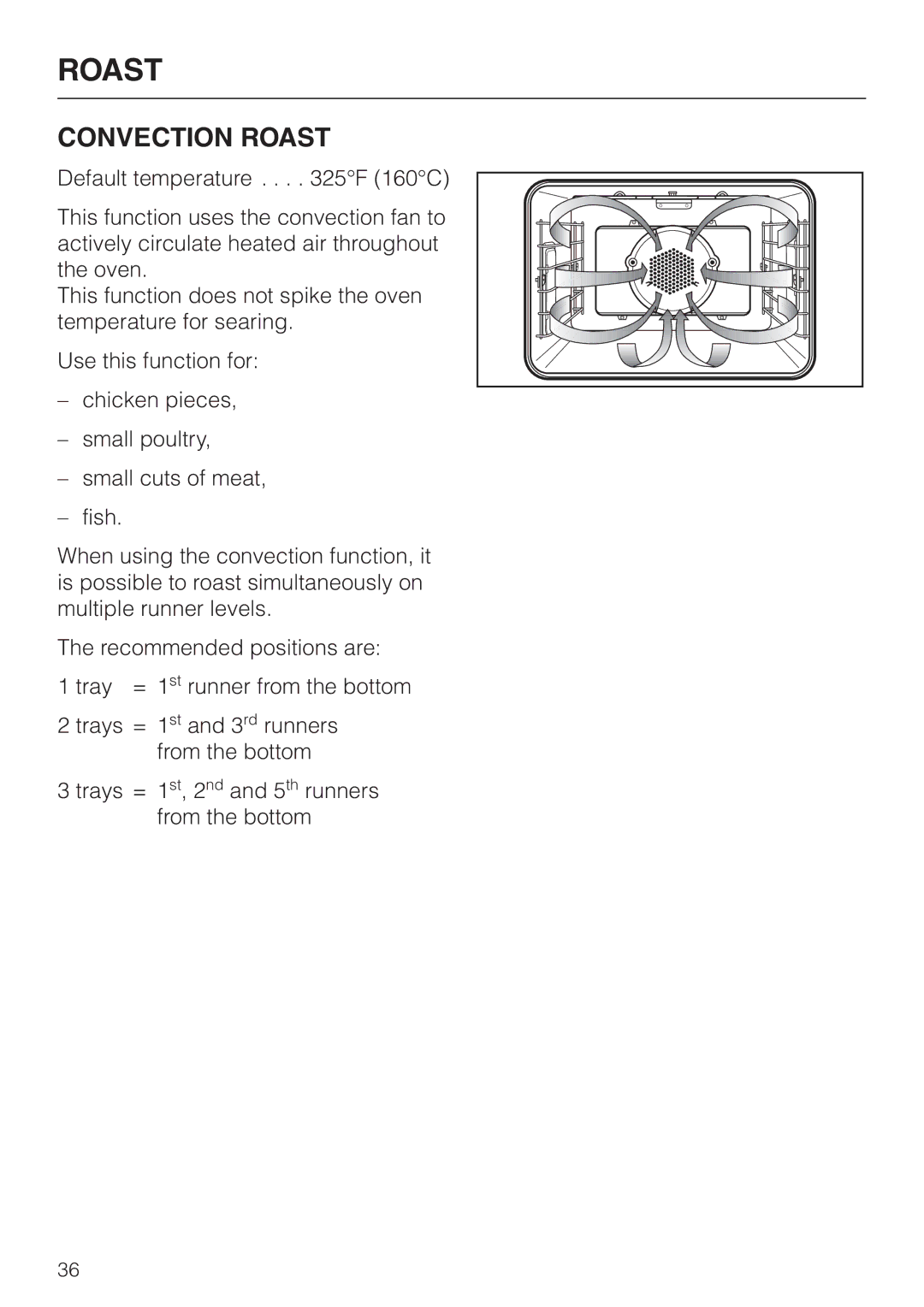 Miele H396B, H395B operating instructions Convection Roast 