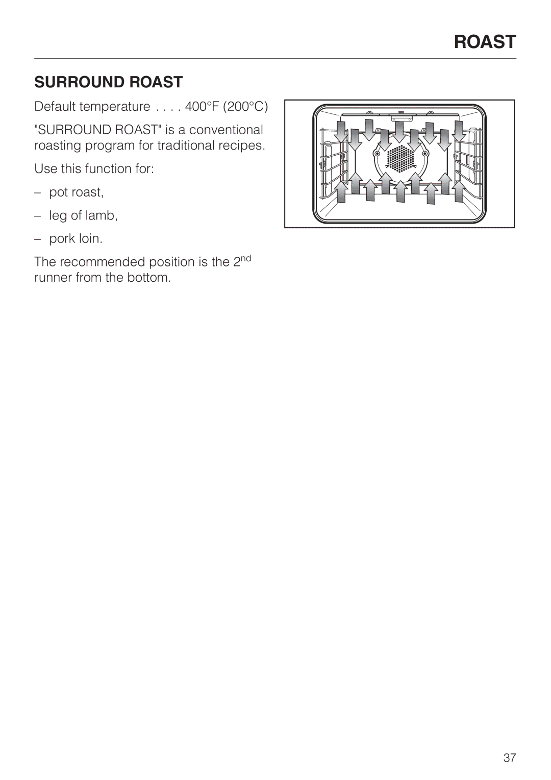 Miele H395B, H396B operating instructions Surround Roast 