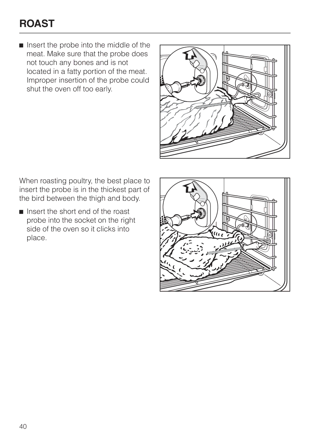 Miele H396B, H395B operating instructions Roast 