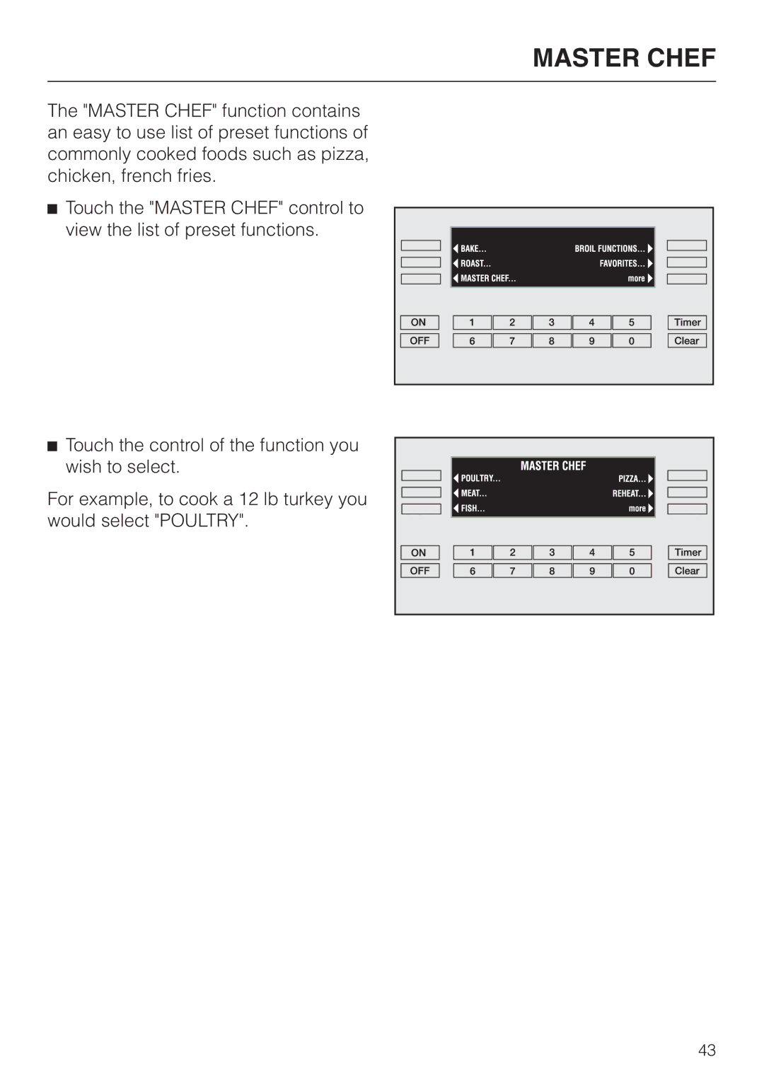 Miele H395B, H396B operating instructions Master Chef 