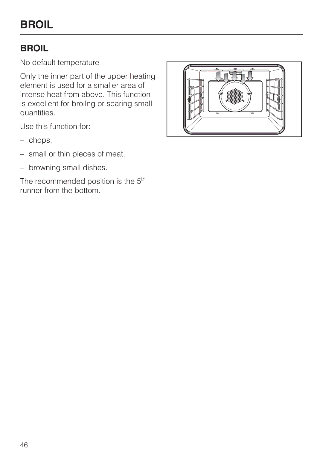 Miele H396B, H395B operating instructions Broil 