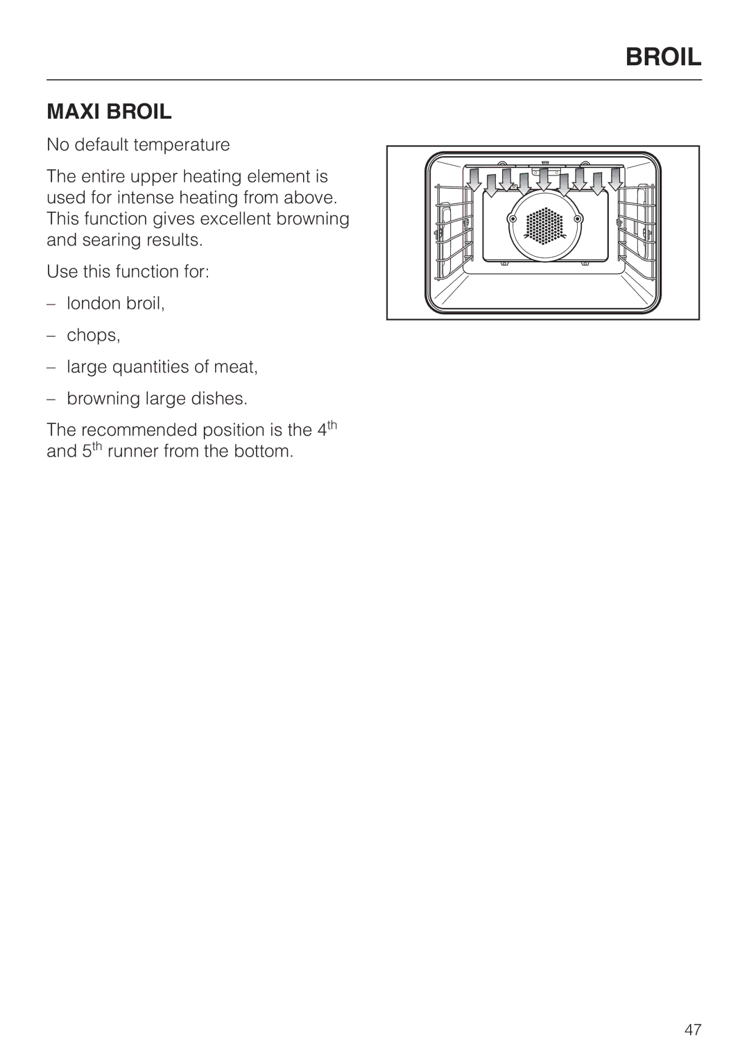 Miele H395B, H396B operating instructions Maxi Broil 