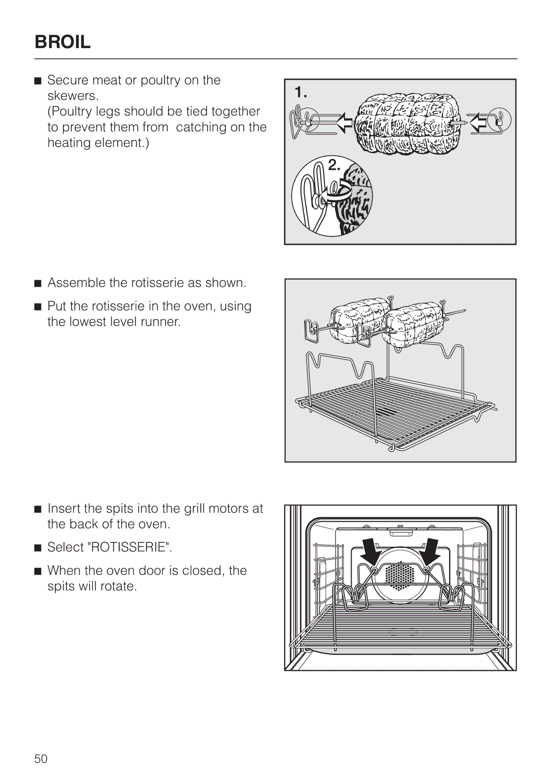 Miele H396B, H395B operating instructions Broil 