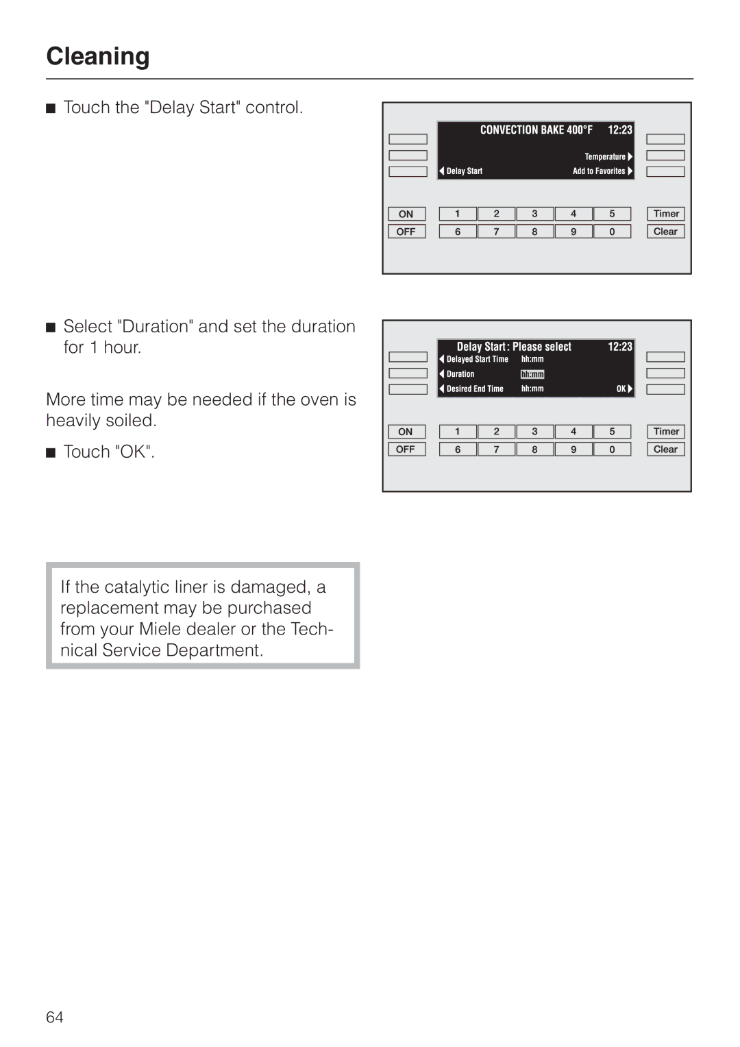 Miele H396B, H395B operating instructions Cleaning 