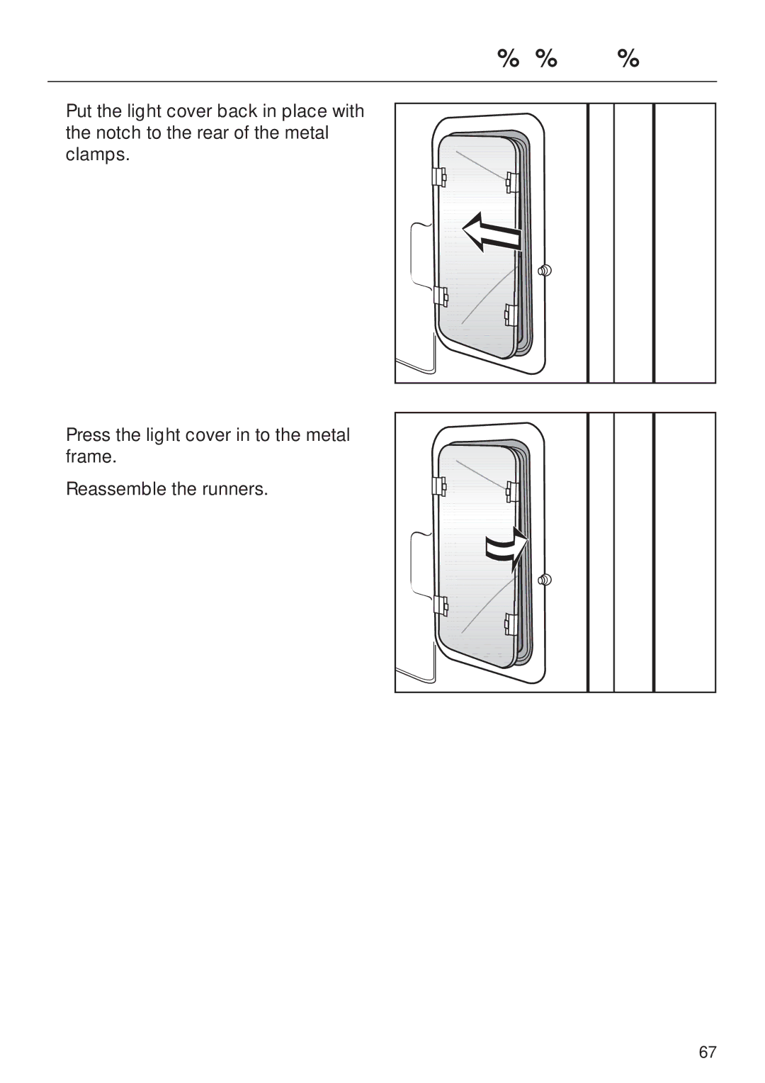 Miele H395B, H396B operating instructions Changing the light bulb 