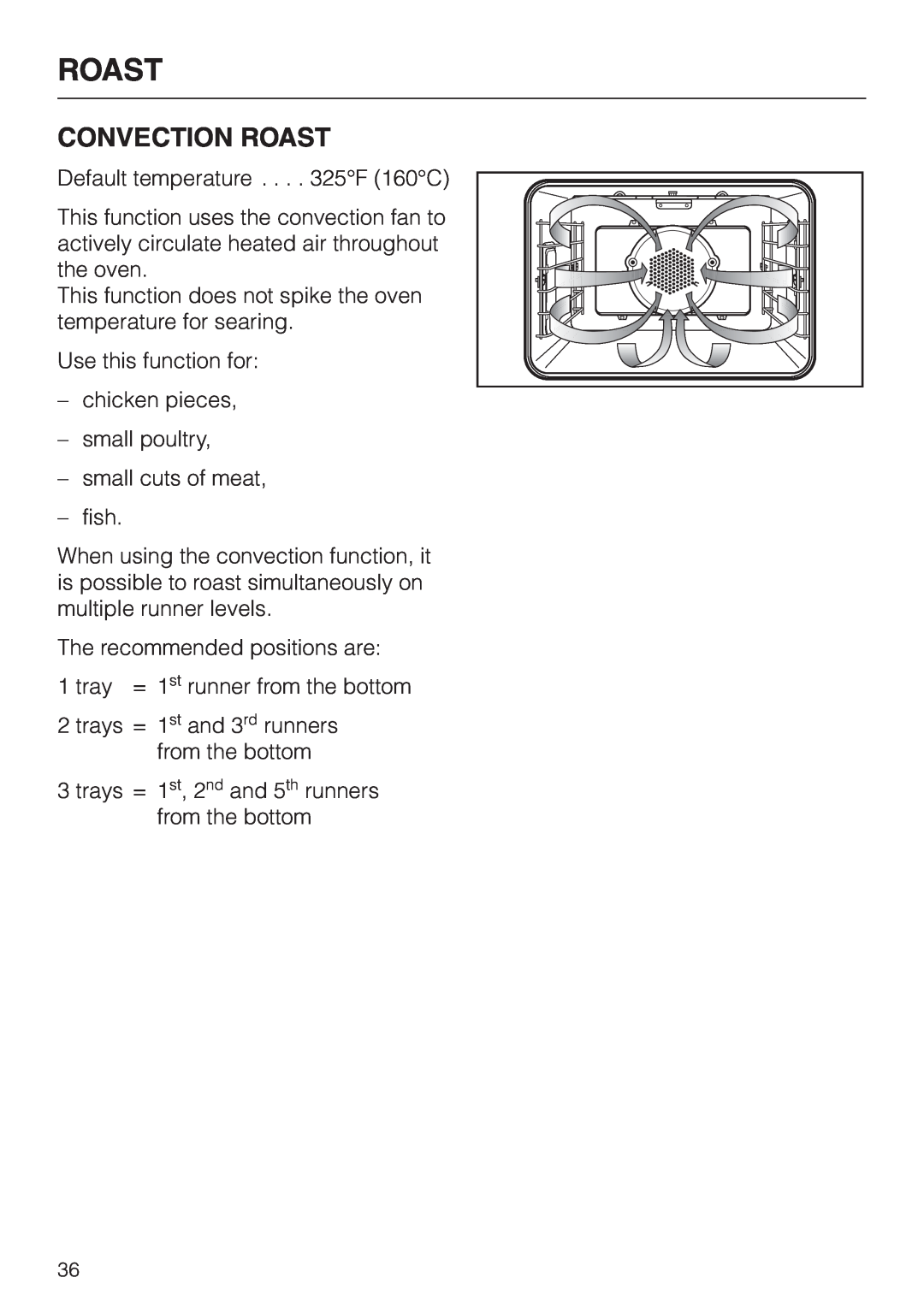 Miele H396B, H395B operating instructions Convection Roast 