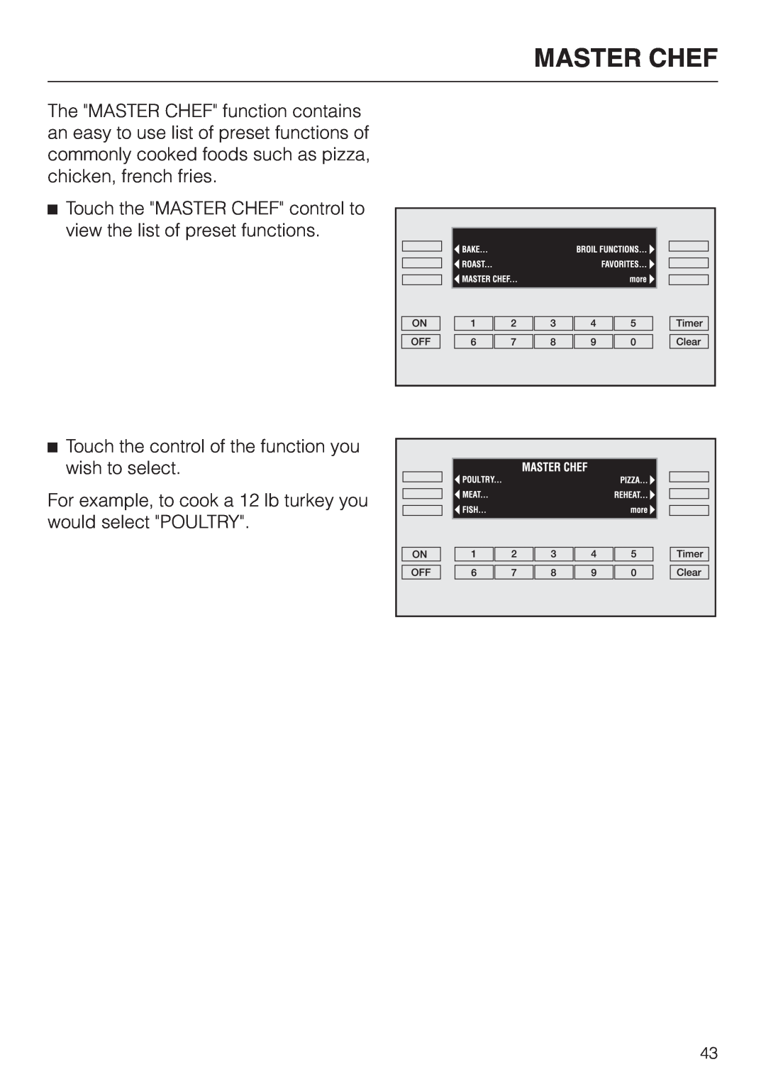 Miele H395B, H396B operating instructions Master Chef 