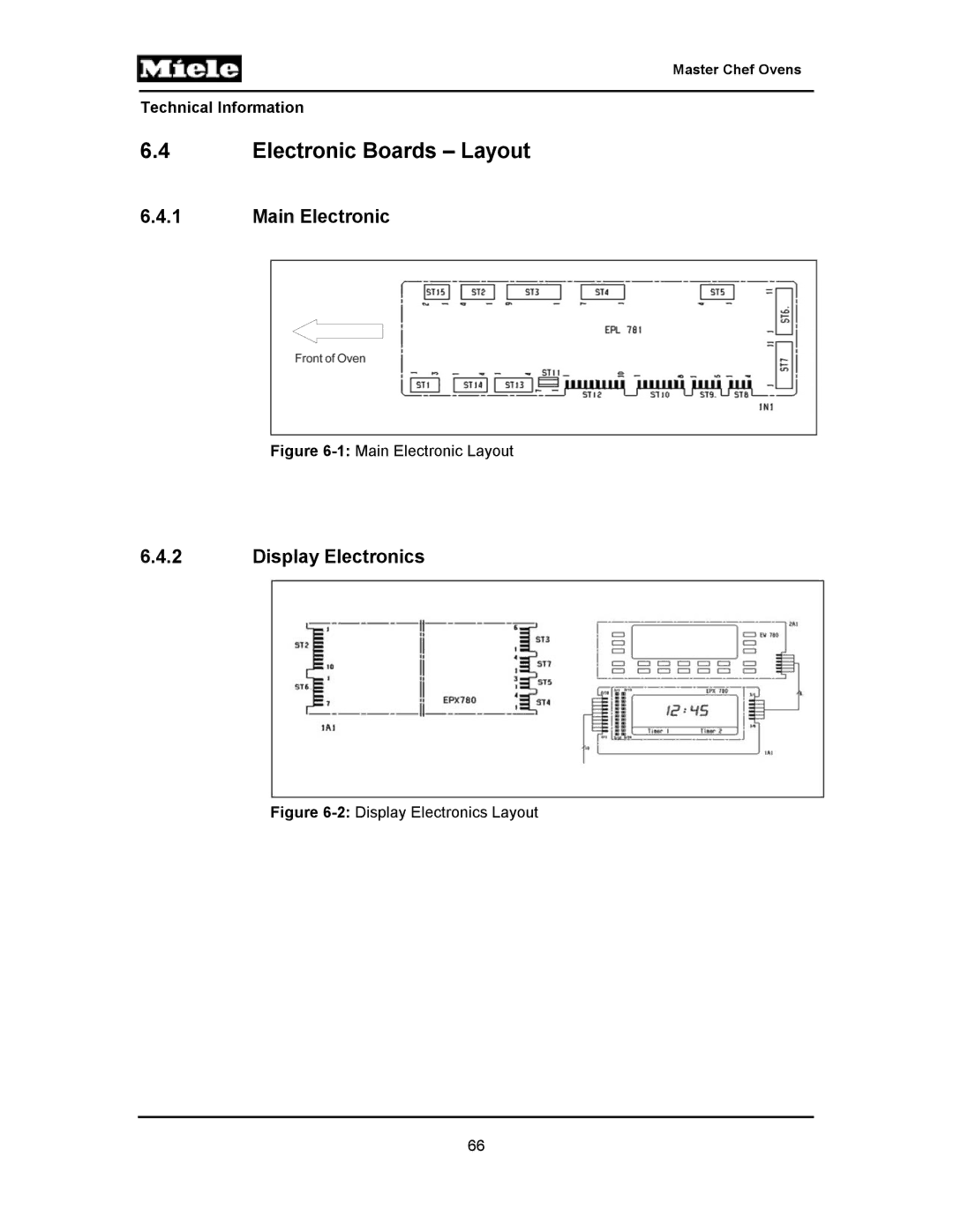 Miele H398B2, H397BP2, H395BP, H398BP2, H396BP, H397B2, H394B Electronic Boards Layout, Main Electronic, Display Electronics 