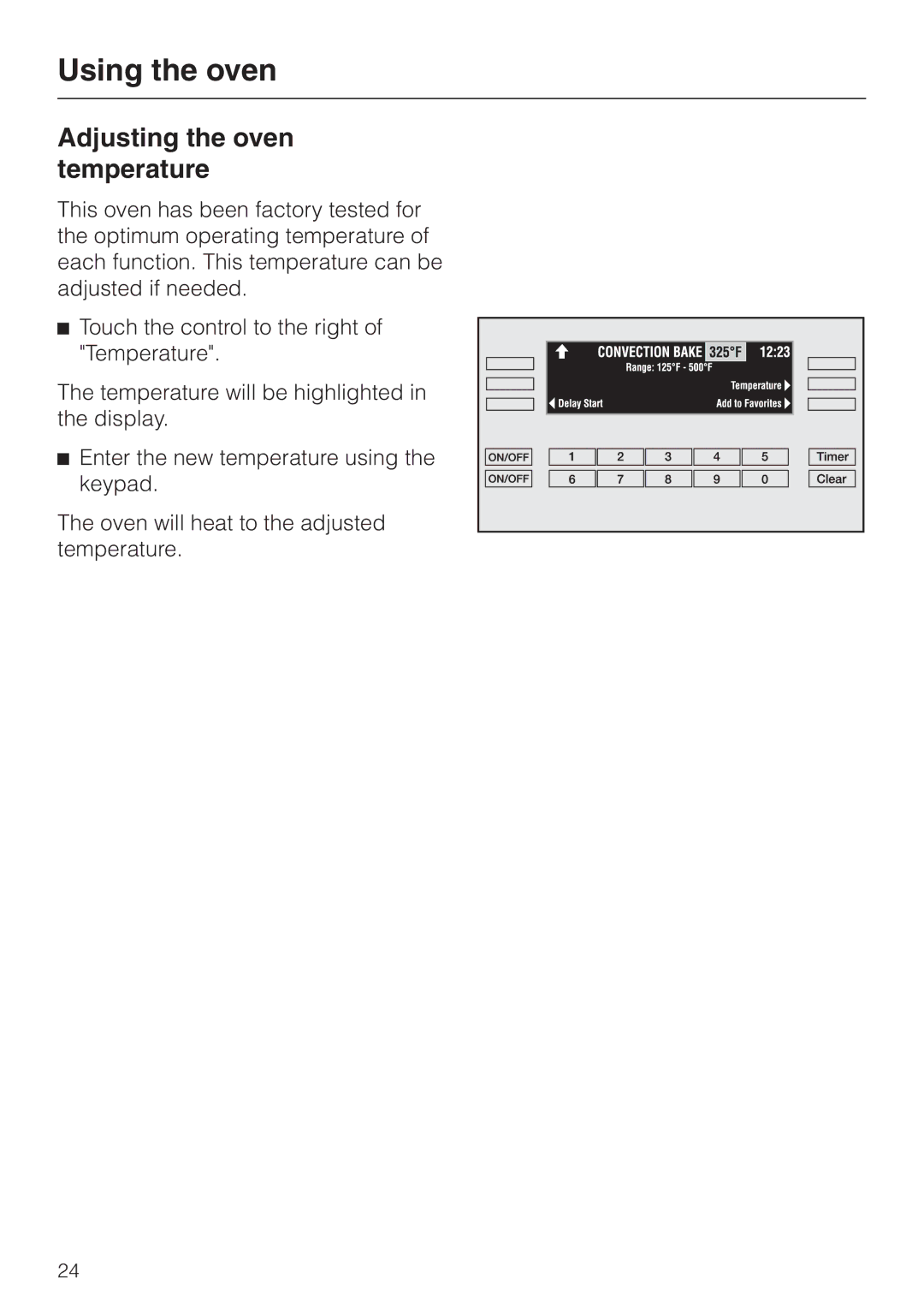 Miele H397BP2, H398BP2 operating instructions Adjusting the oven temperature 