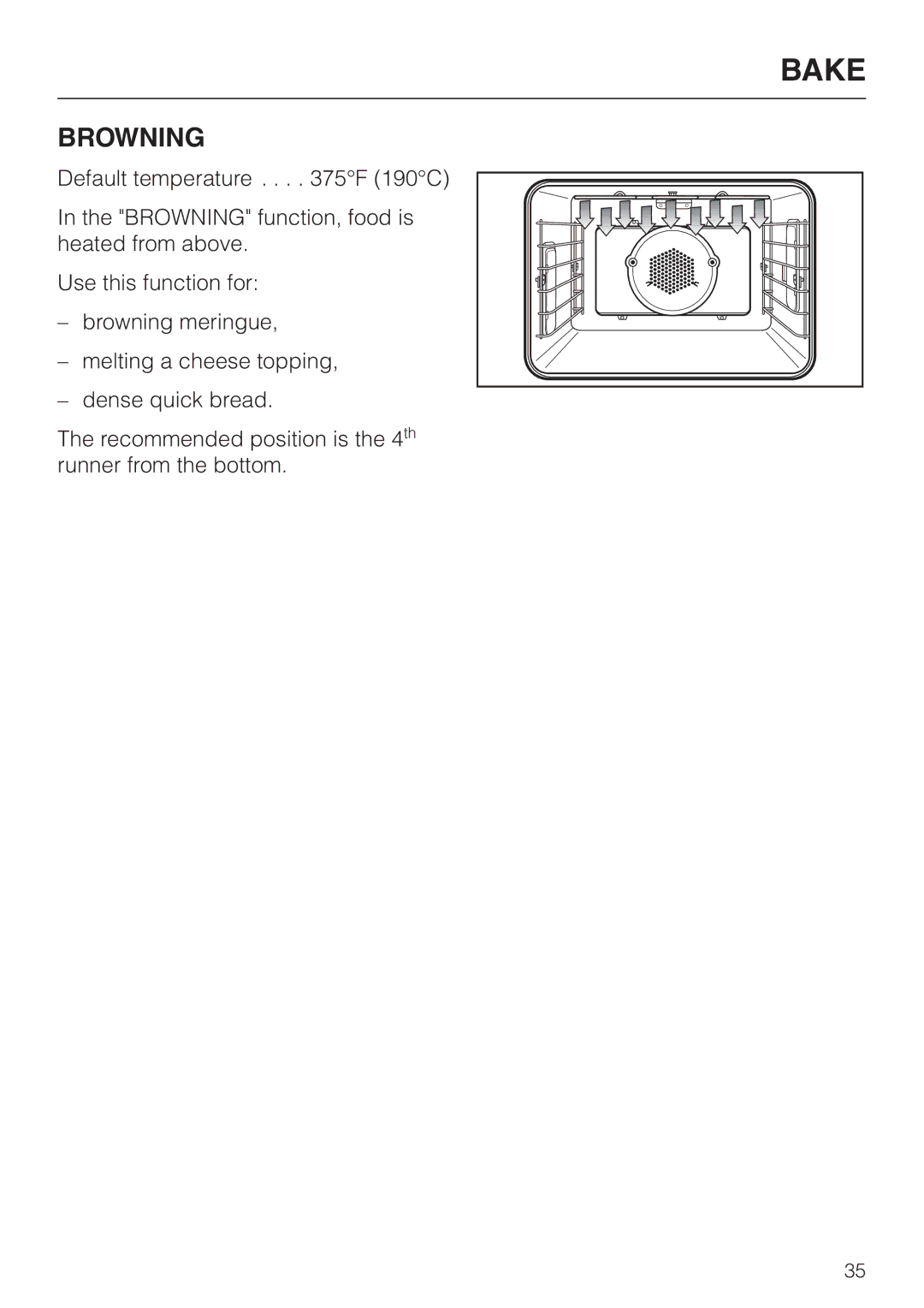 Miele H398BP2, H397BP2 operating instructions Browning 