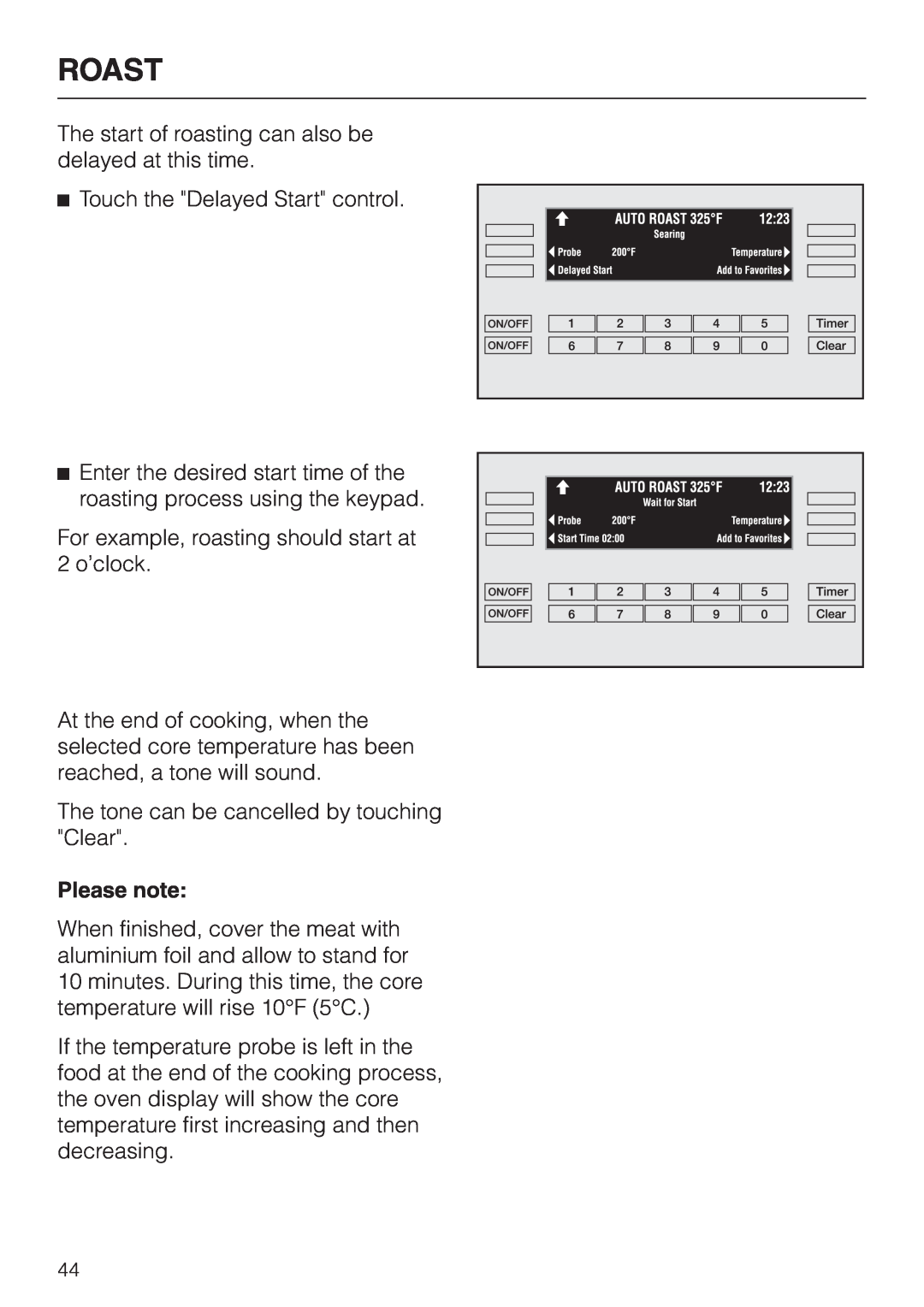 Miele H397BP2, H398BP2 operating instructions Roast, Please note 