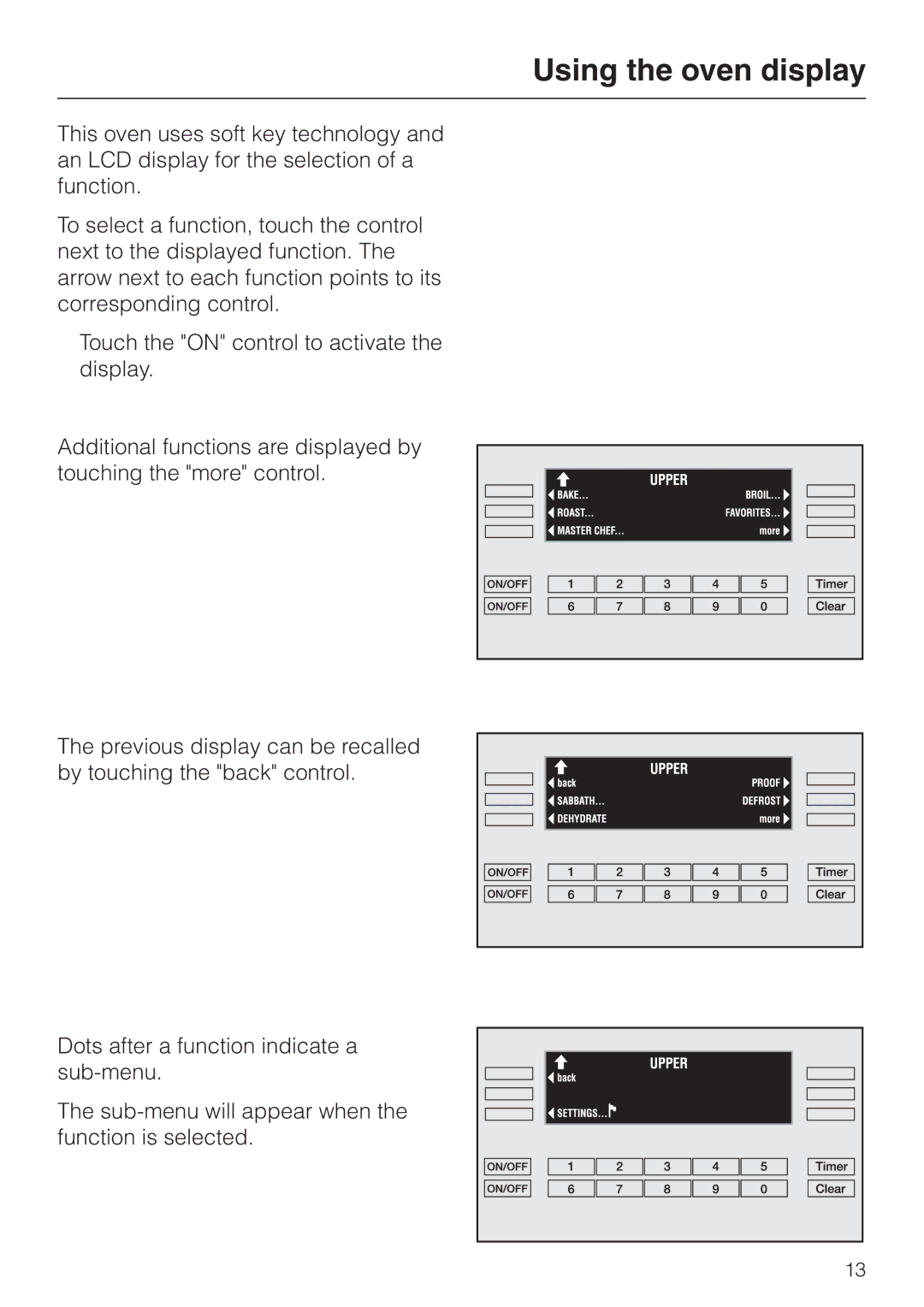 Miele H397B2, H398B2 manual Using the oven display 