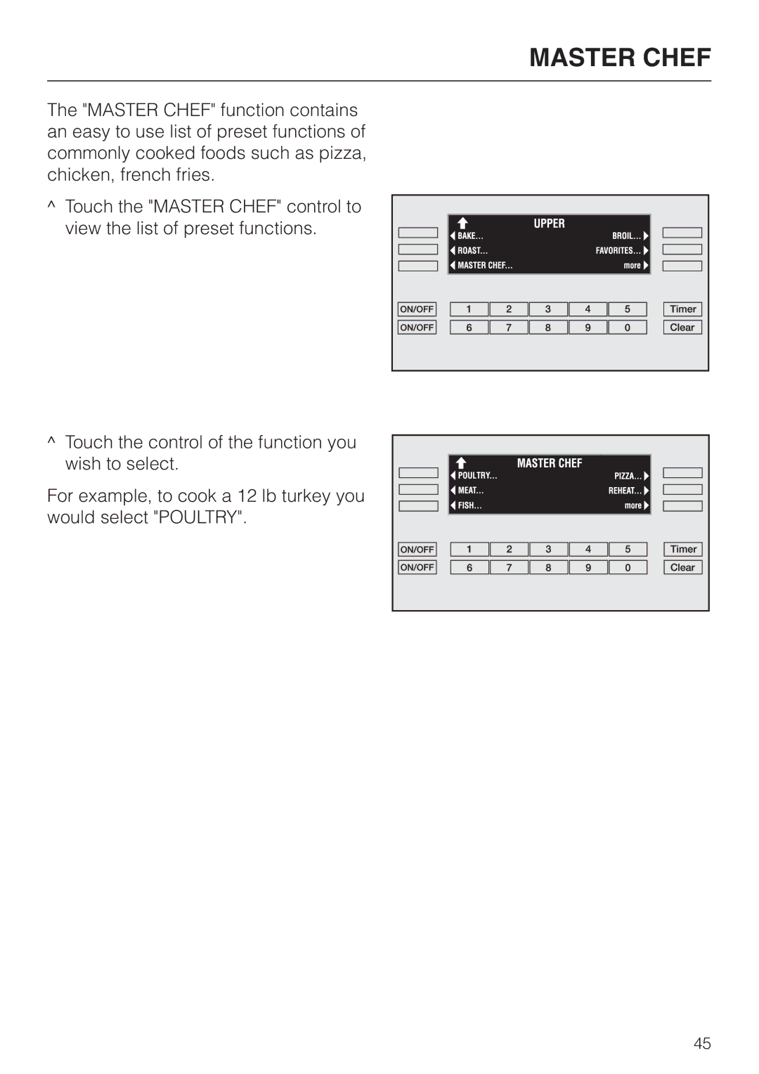 Miele H397B2, H398B2 manual Master Chef 