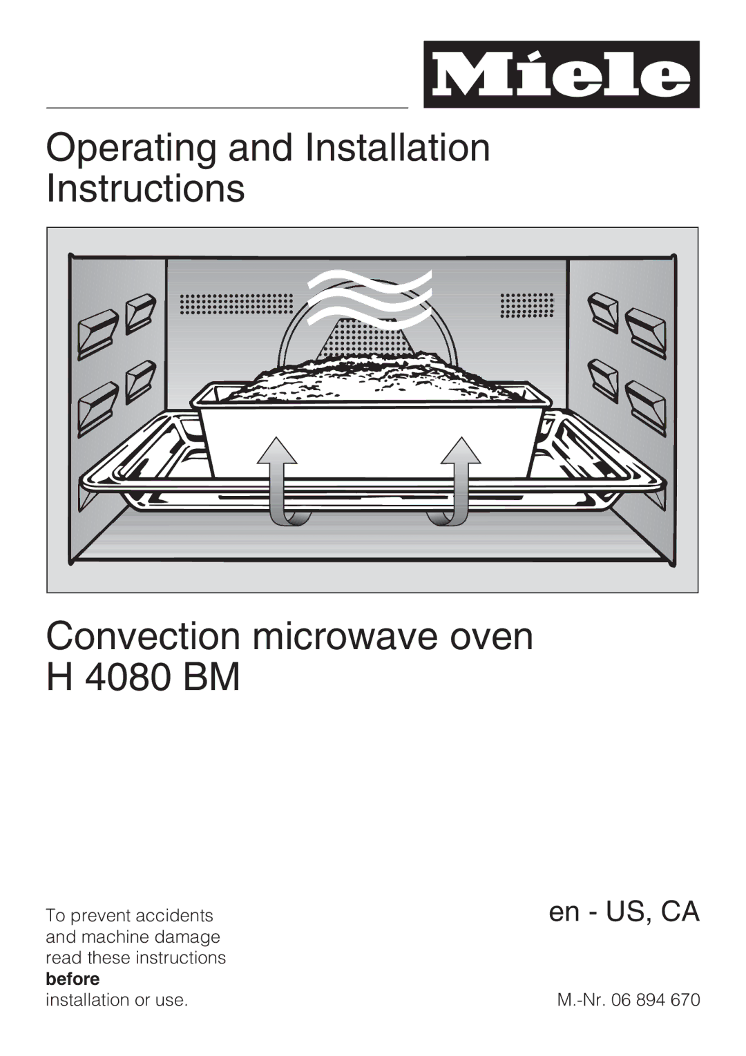 Miele H4080BM installation instructions Operating and Installation 