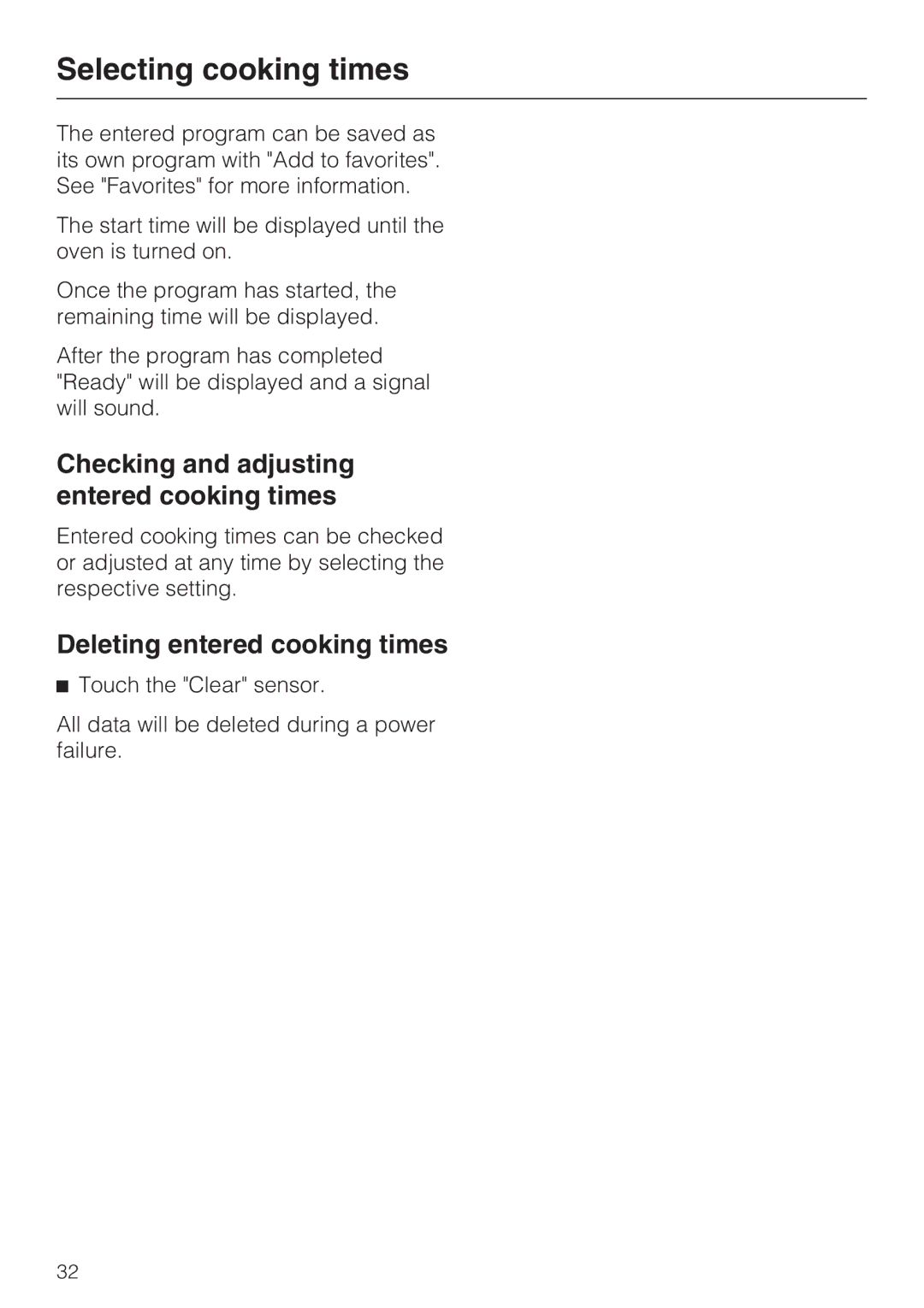 Miele H4080BM installation instructions Checking and adjusting entered cooking times, Deleting entered cooking times 