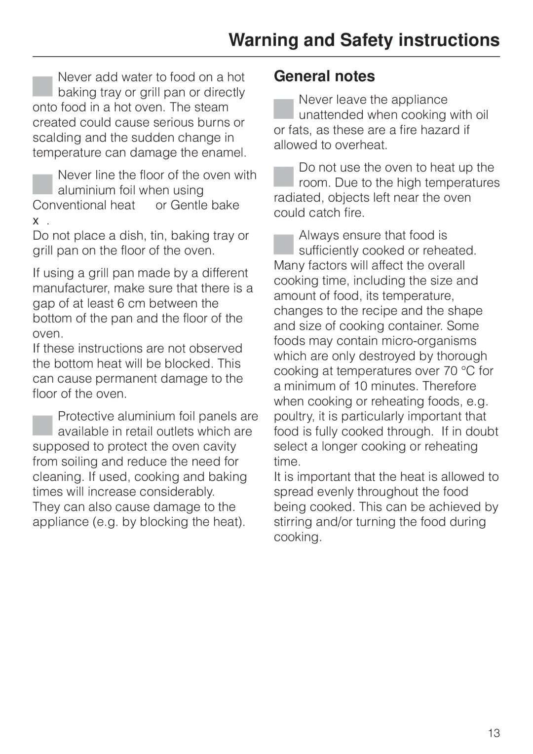 Miele H 4170, H4270 operating instructions General notes 