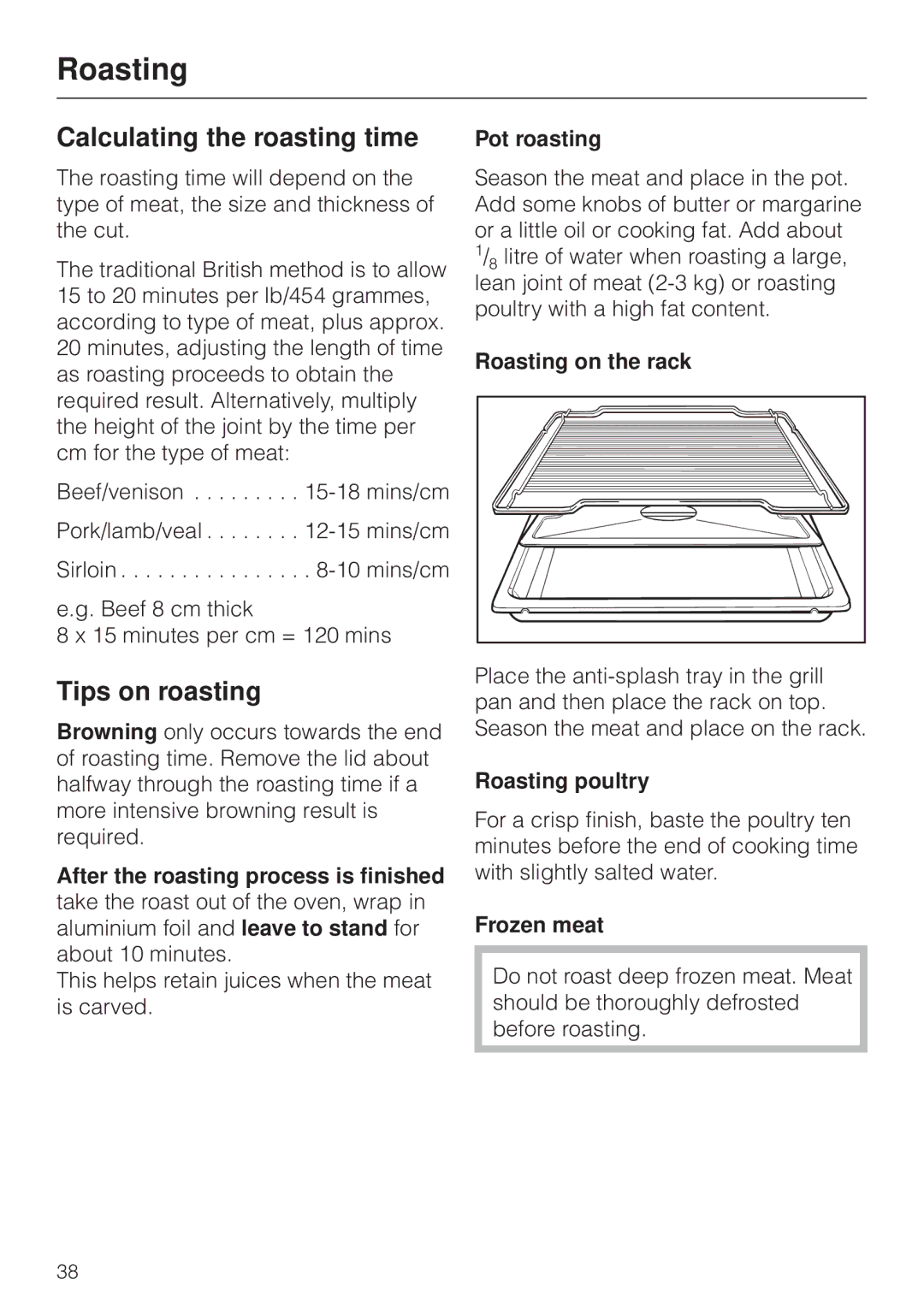 Miele H4270, H 4170 operating instructions Calculating the roasting time, Tips on roasting 