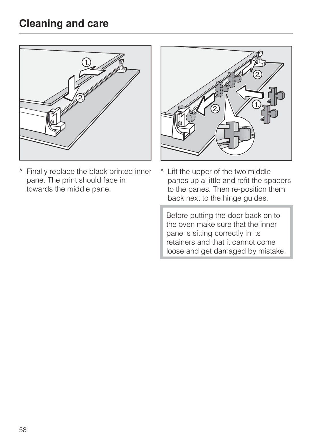 Miele H4270, H 4170 operating instructions Cleaning and care 