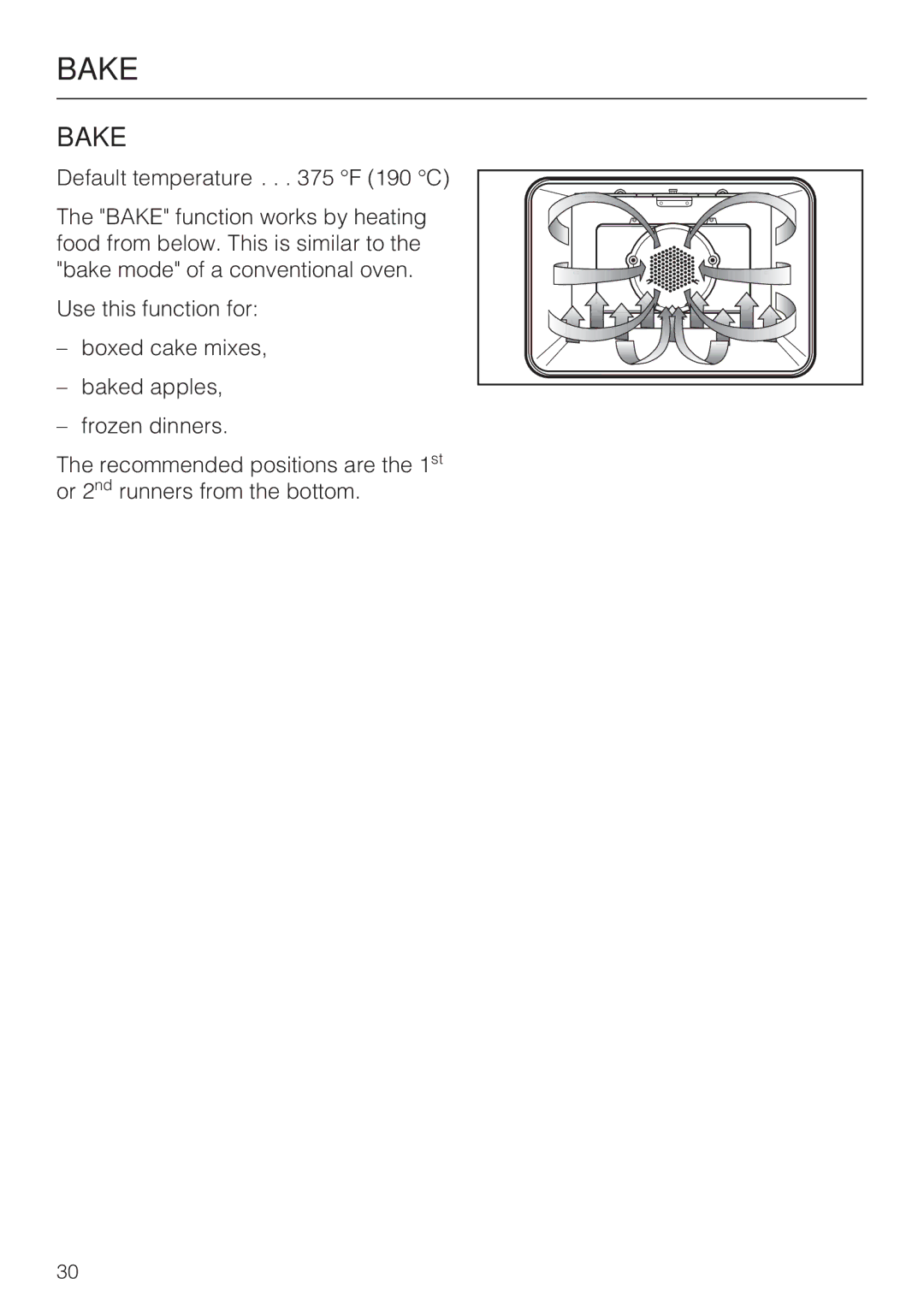 Miele H4680B installation instructions Bake 