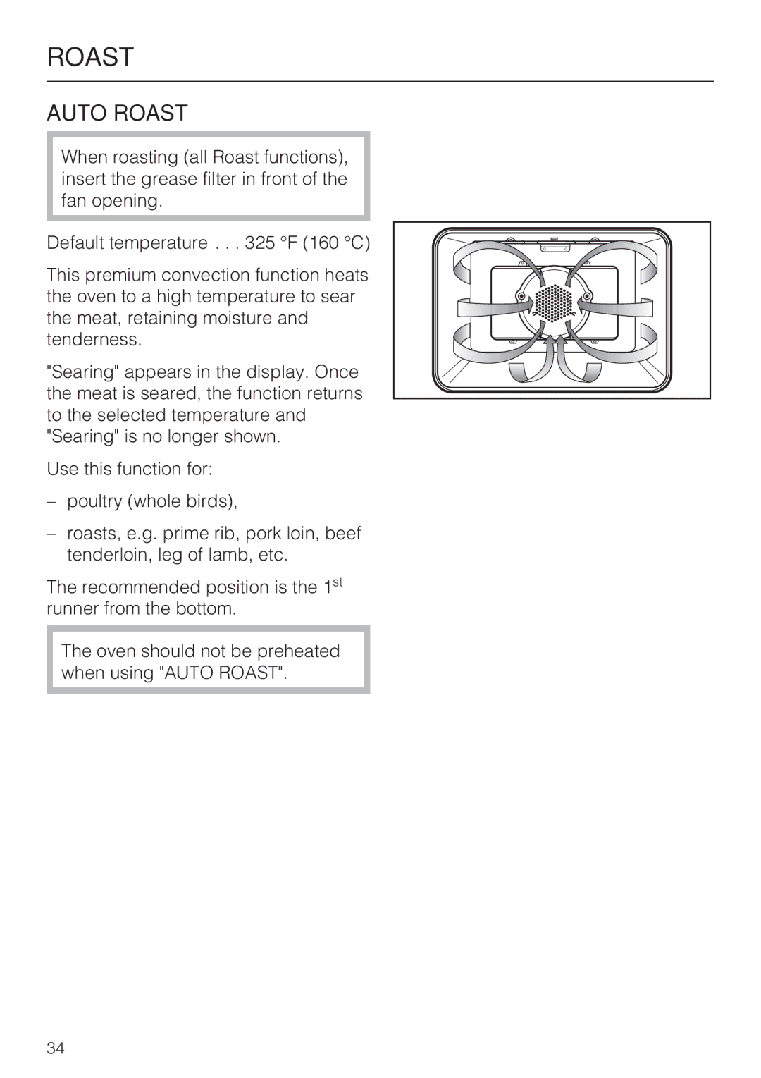 Miele H4680B installation instructions Auto Roast 