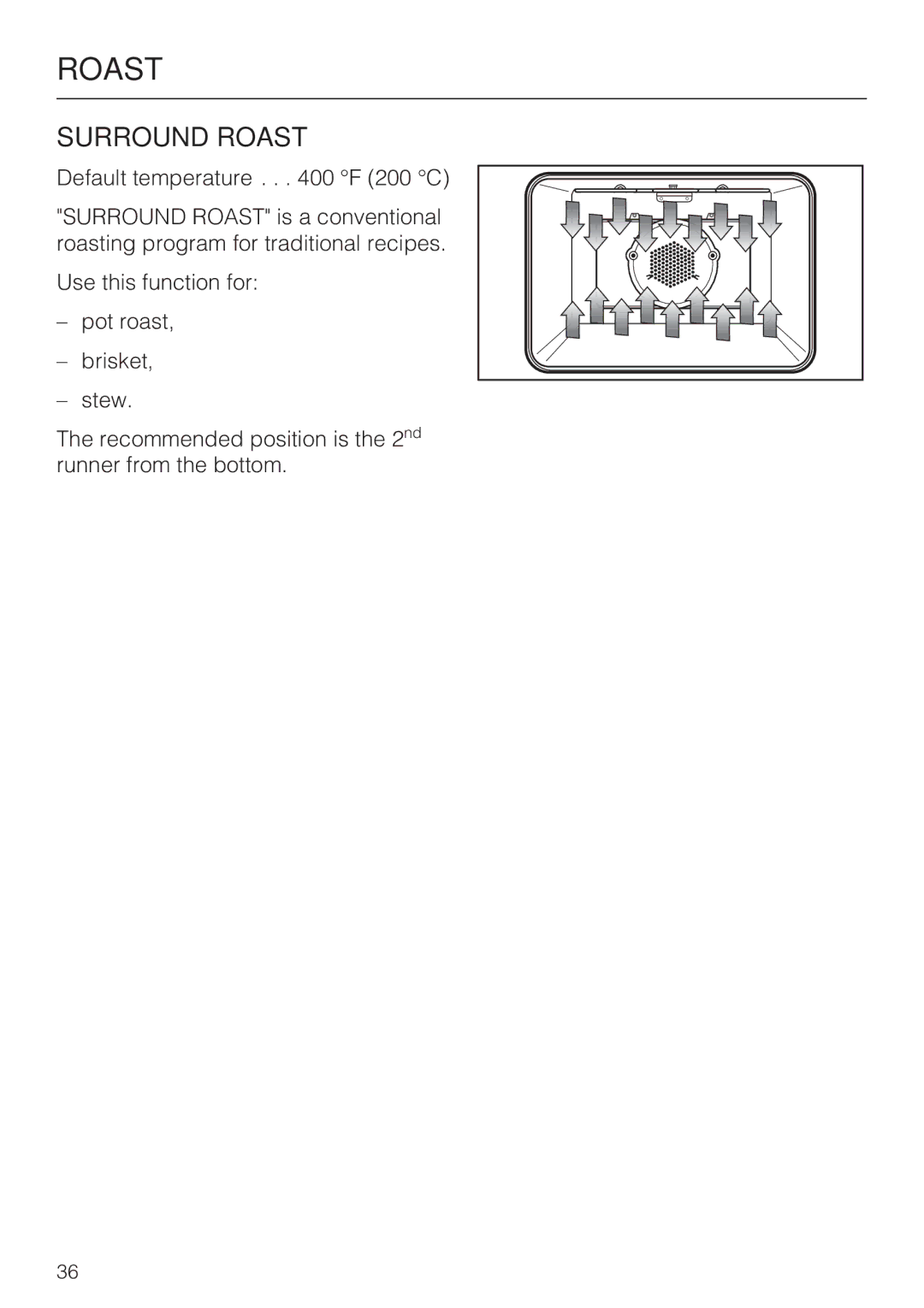 Miele H4680B installation instructions Surround Roast 