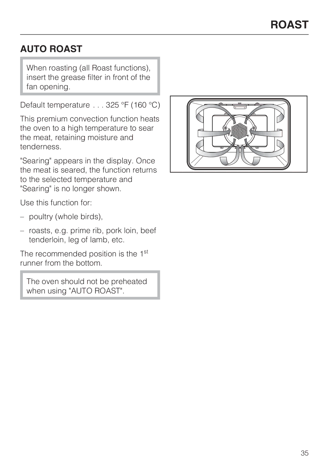 Miele H 4688 B, H4682B installation instructions Auto Roast 