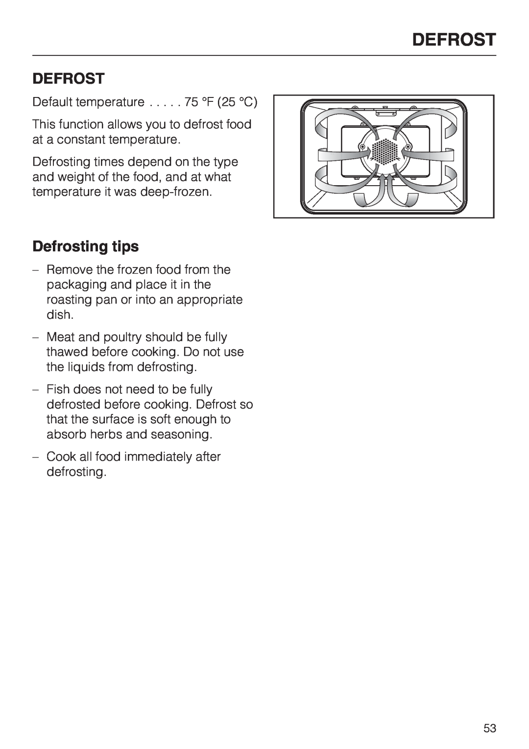 Miele H 4688 B, H4682B installation instructions Defrosting tips 