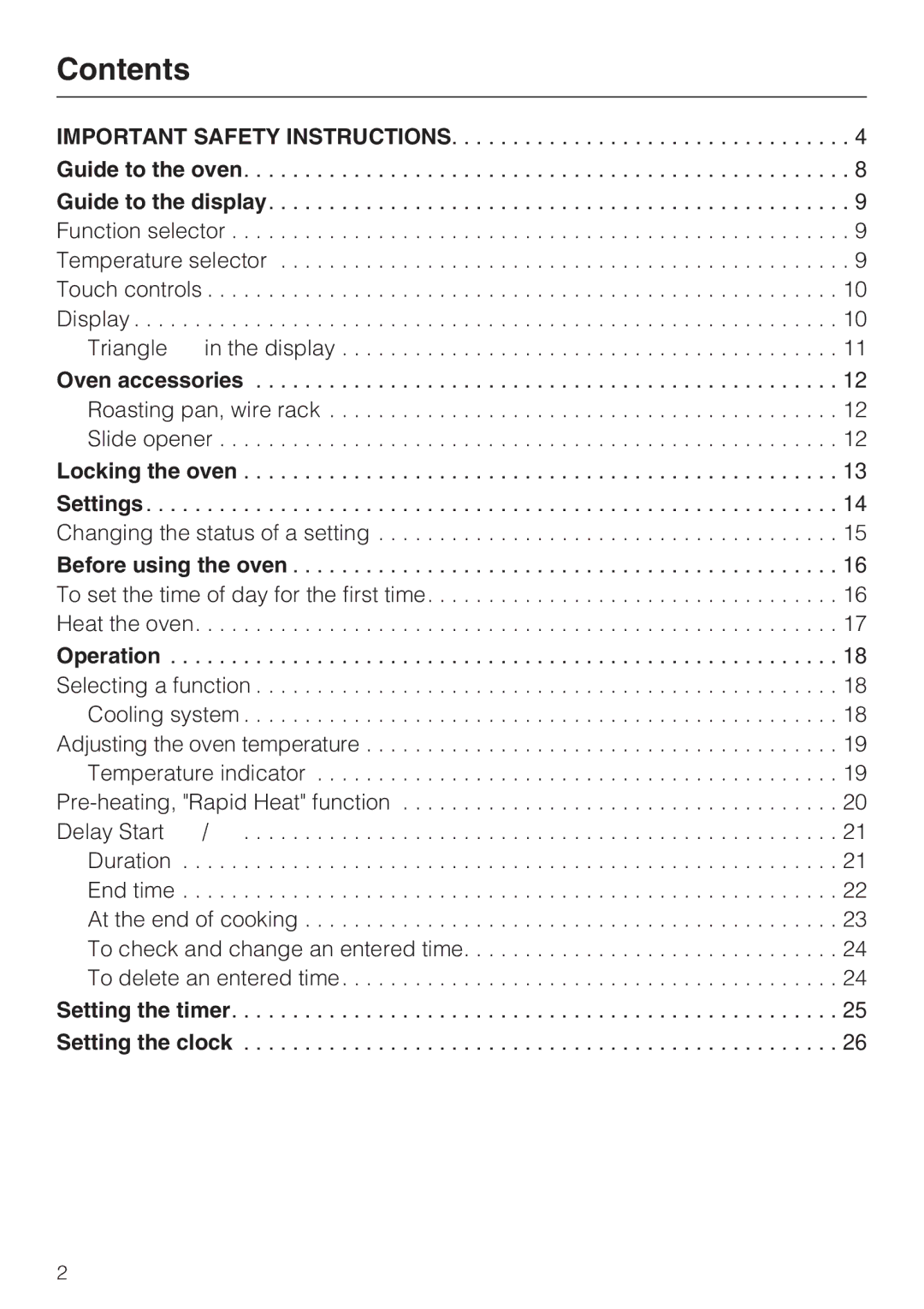 Miele H4742BP installation instructions Contents 