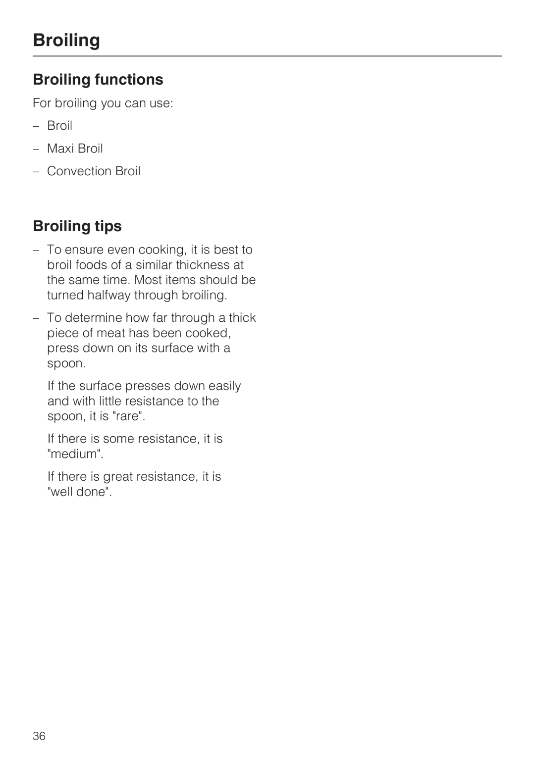 Miele H4742BP installation instructions Broiling functions, Broiling tips 