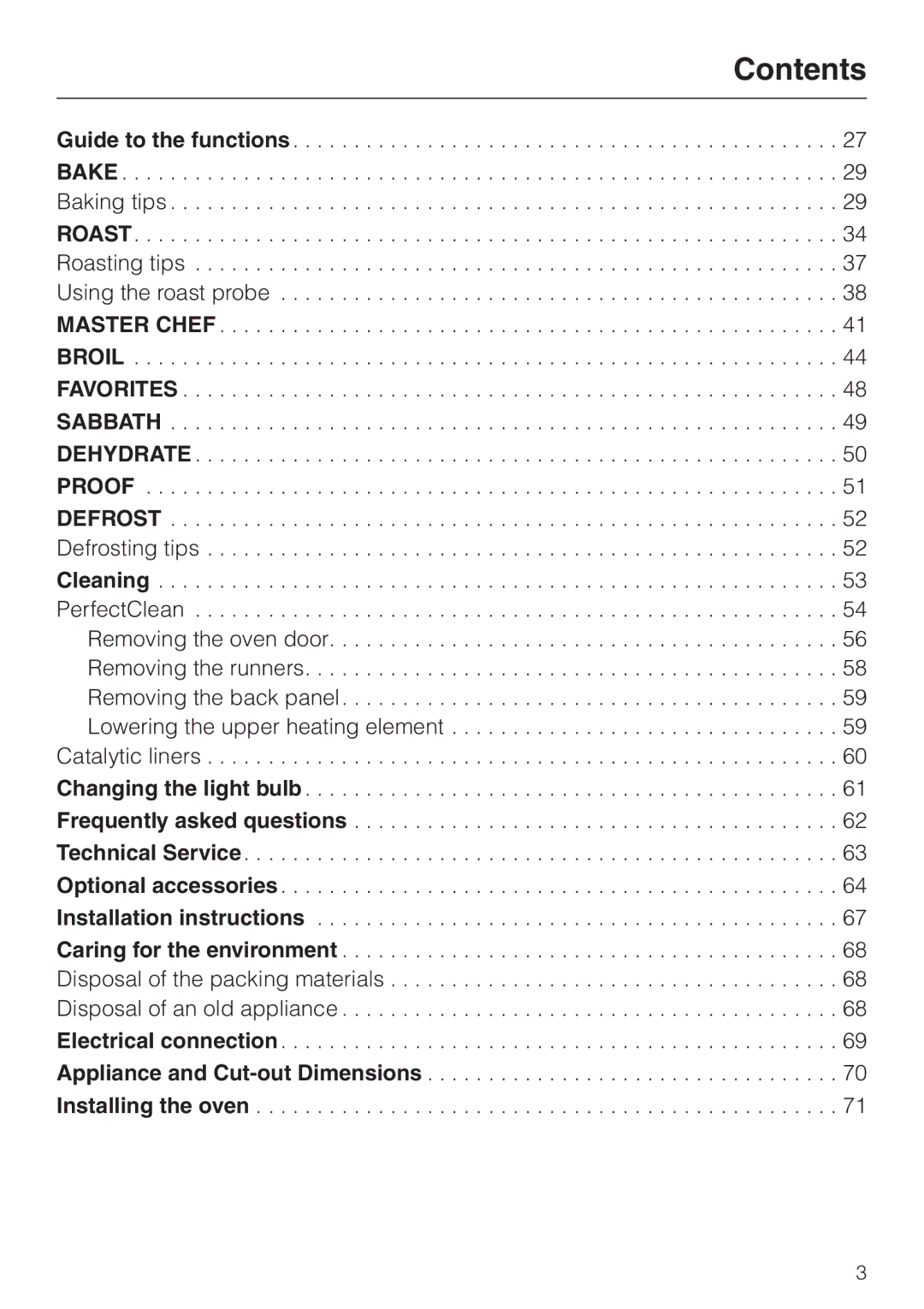 Miele H4780B installation instructions Contents 