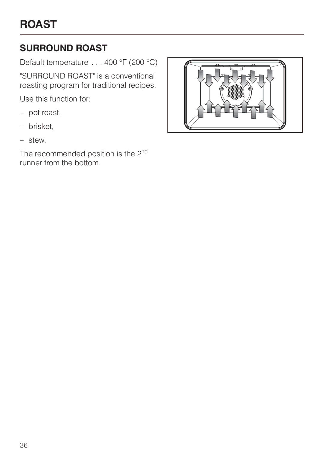 Miele H4780B installation instructions Surround Roast 