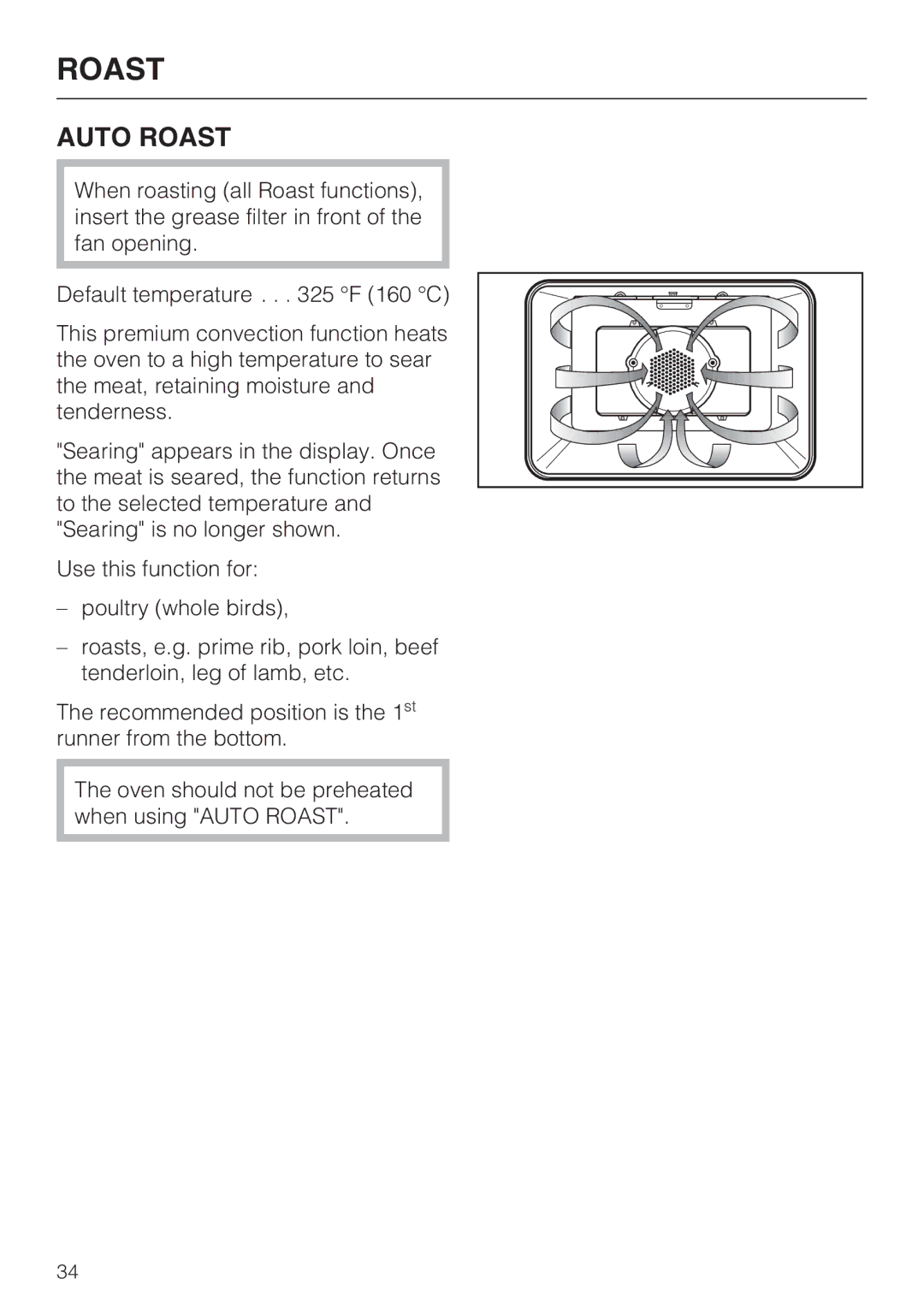 Miele H4780BP installation instructions Auto Roast 