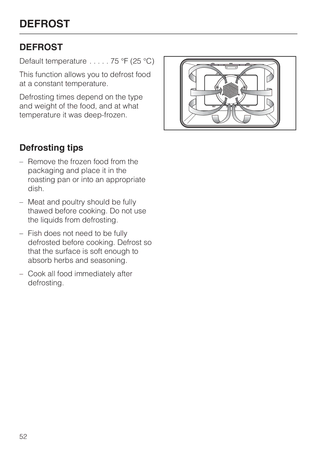 Miele H4780BP installation instructions Defrosting tips 